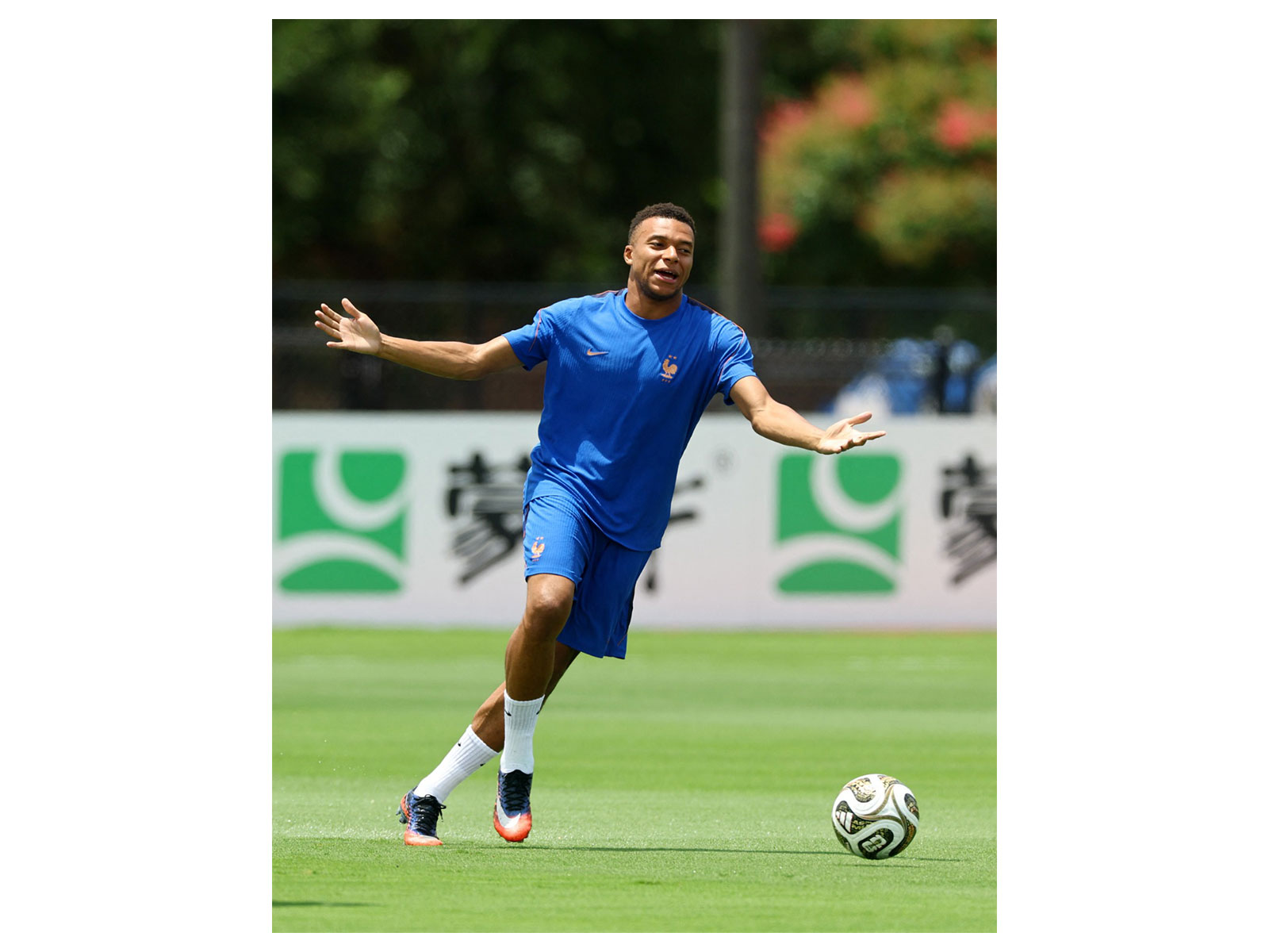 France's Kylian Mbappe during training  ahead of semi-final against Spain (Photo: Reuters)