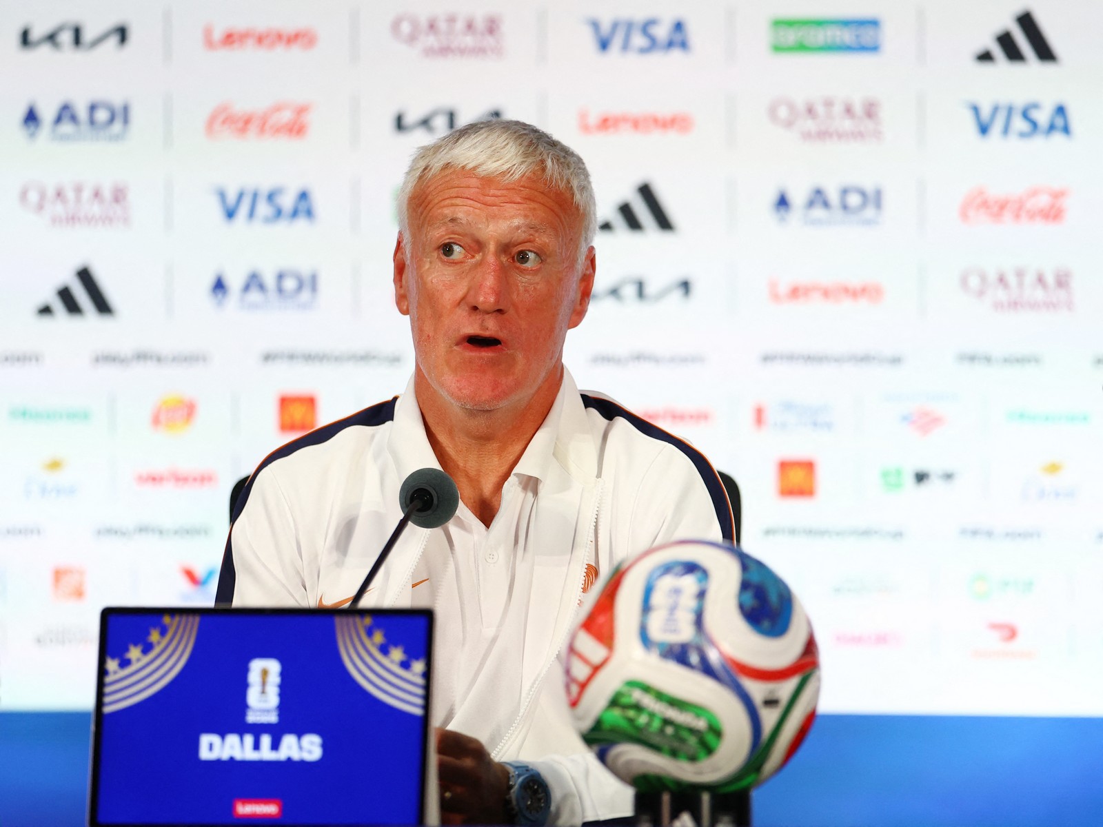 France coach Didier Deschamp during the press conference (Photo: Reuters)