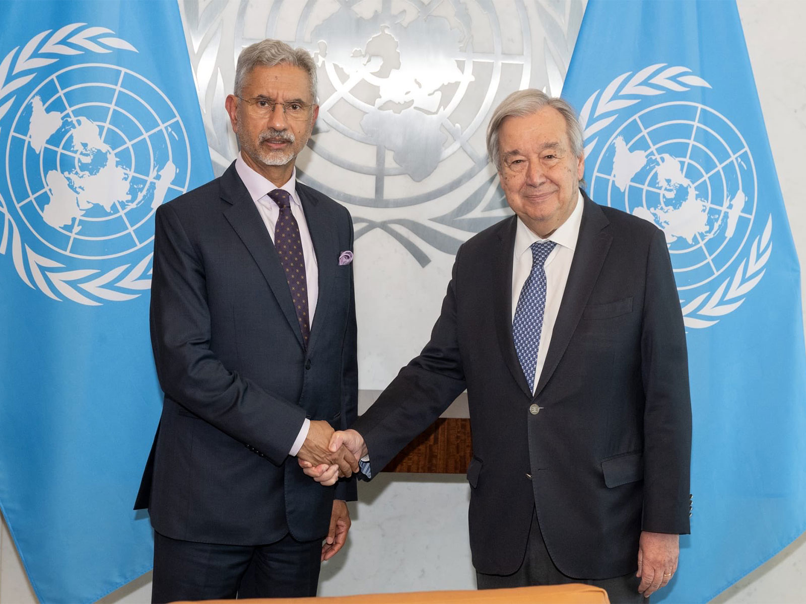 EAM Jaishankar meets UN Secretary General Antonio Guterres (Photo/@DrSJaishankar/X)