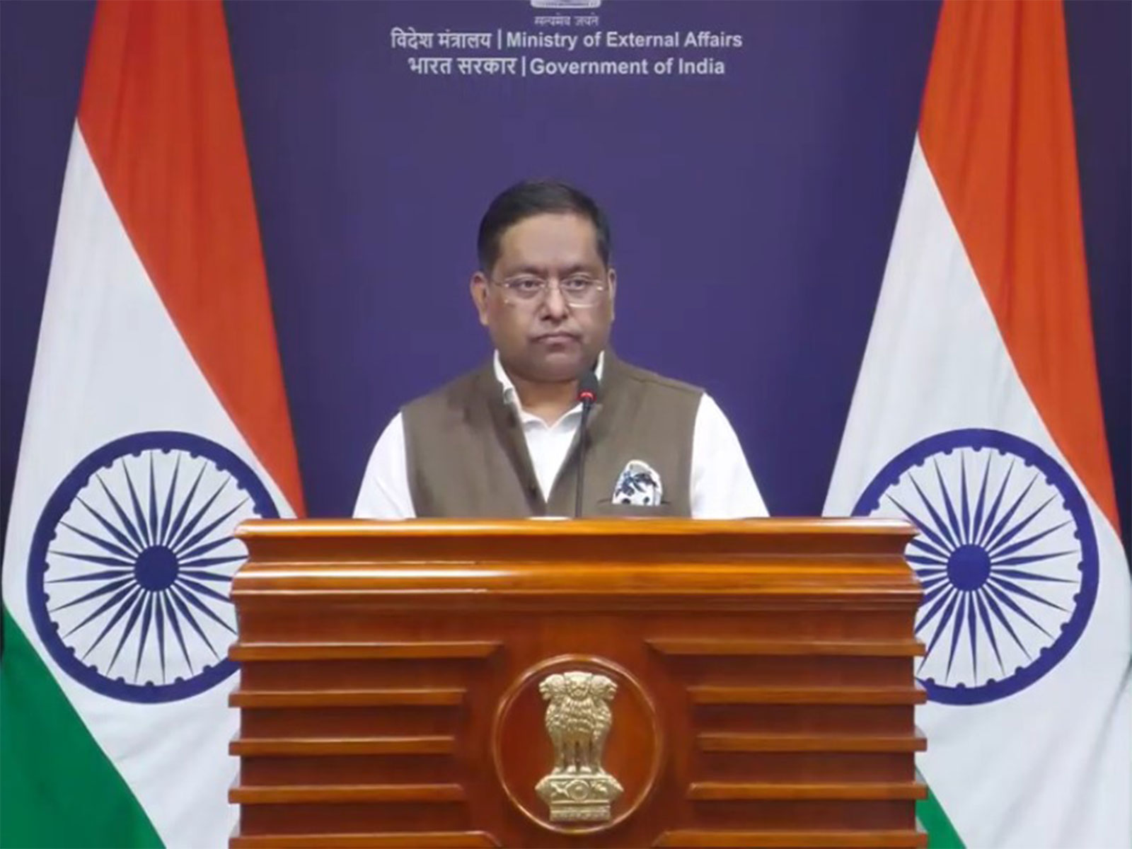 Ministry of External Affairs Spokesperson Randhir Jaiswal (Photo/Youtube/Ministry of External Affairs, India)