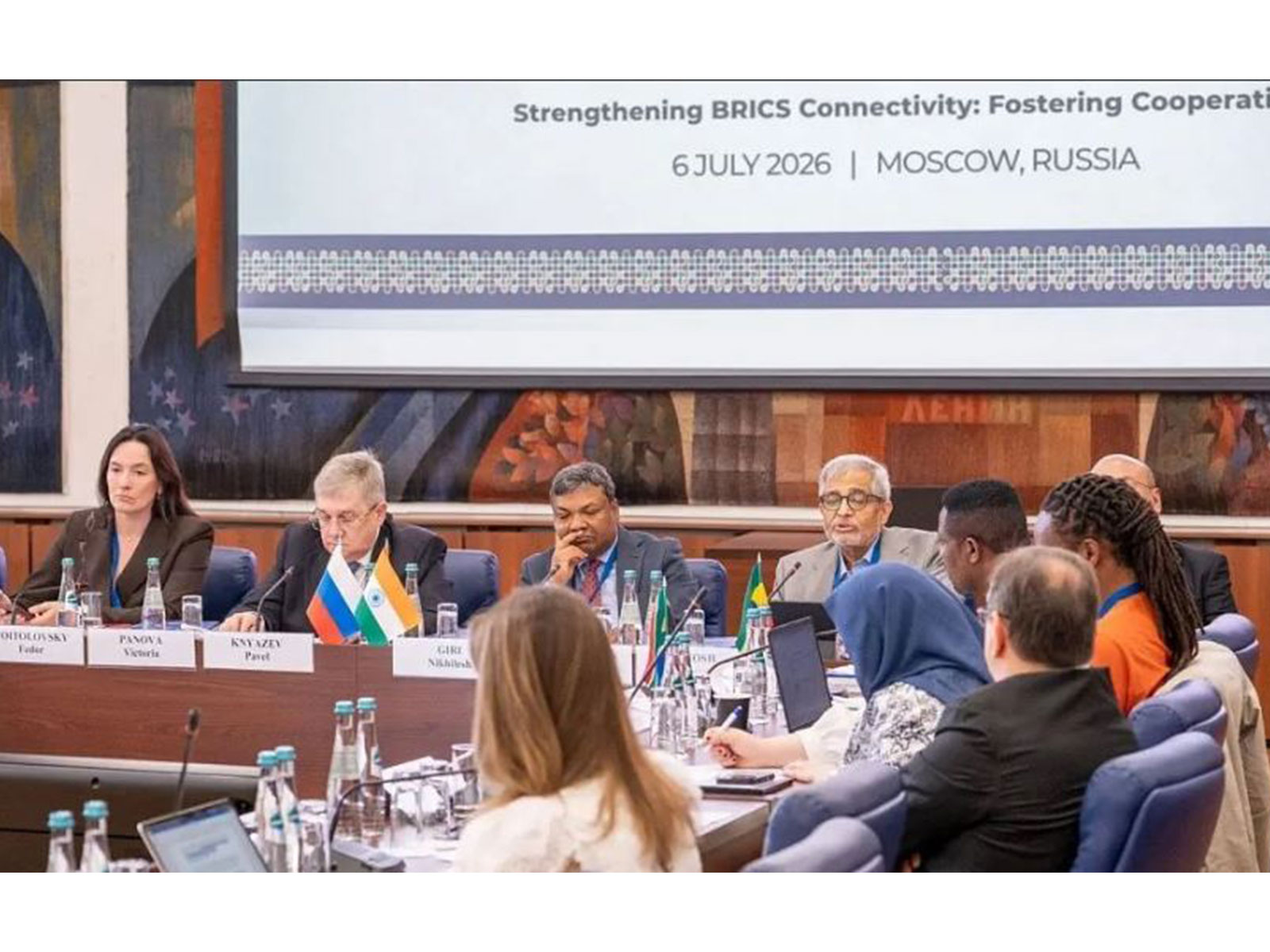 Visual from conference on 'Strengthening BRICS Connectivity: Fostering Cooperation' in Moscow, Russia (Photo/TV BRICS)