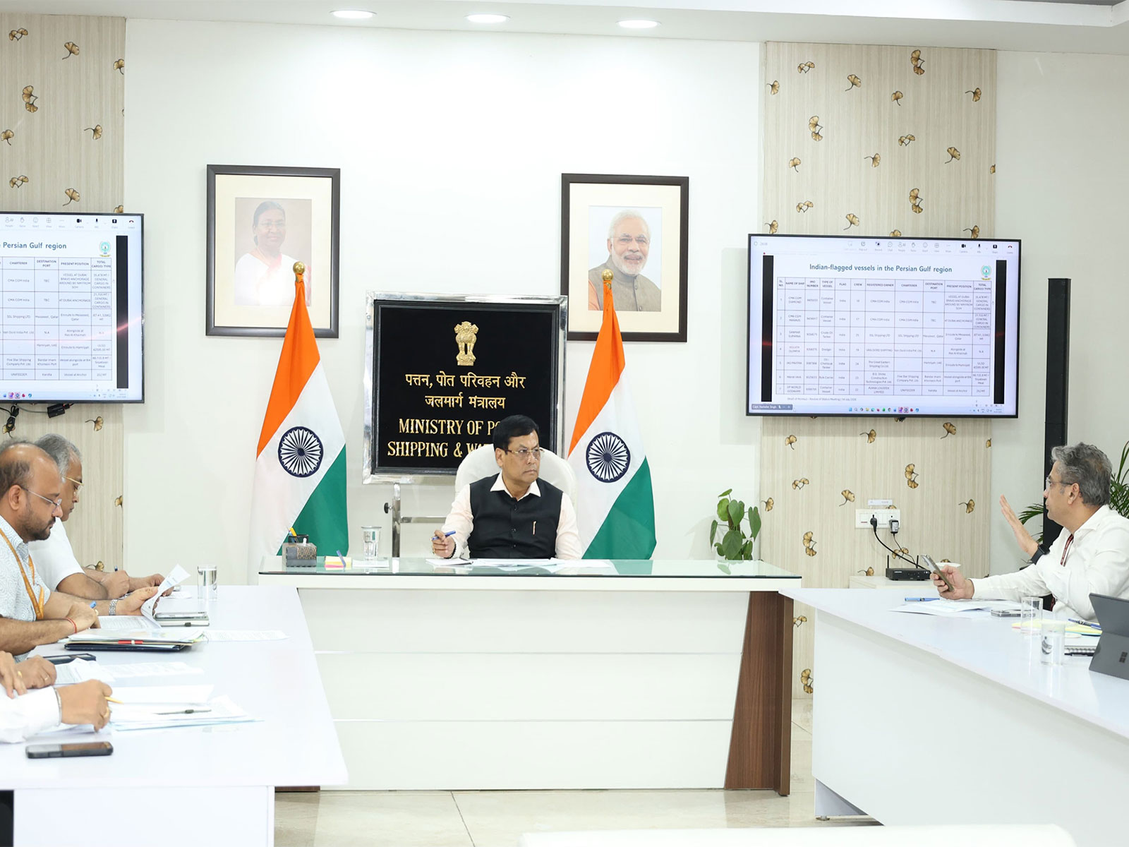Union Sarbananda Sonowal  launched a comprehensive 'Seafarer-First' response (Photo/Ports Ministry)