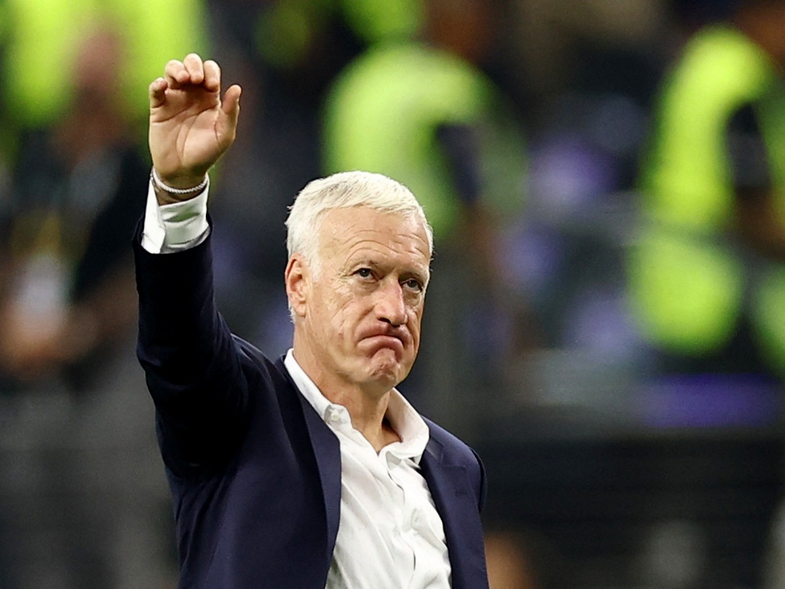 France coach Didier Deschamps looks dejected after the match as France are eliminated from the World Cup. (Photo: REUTERS)