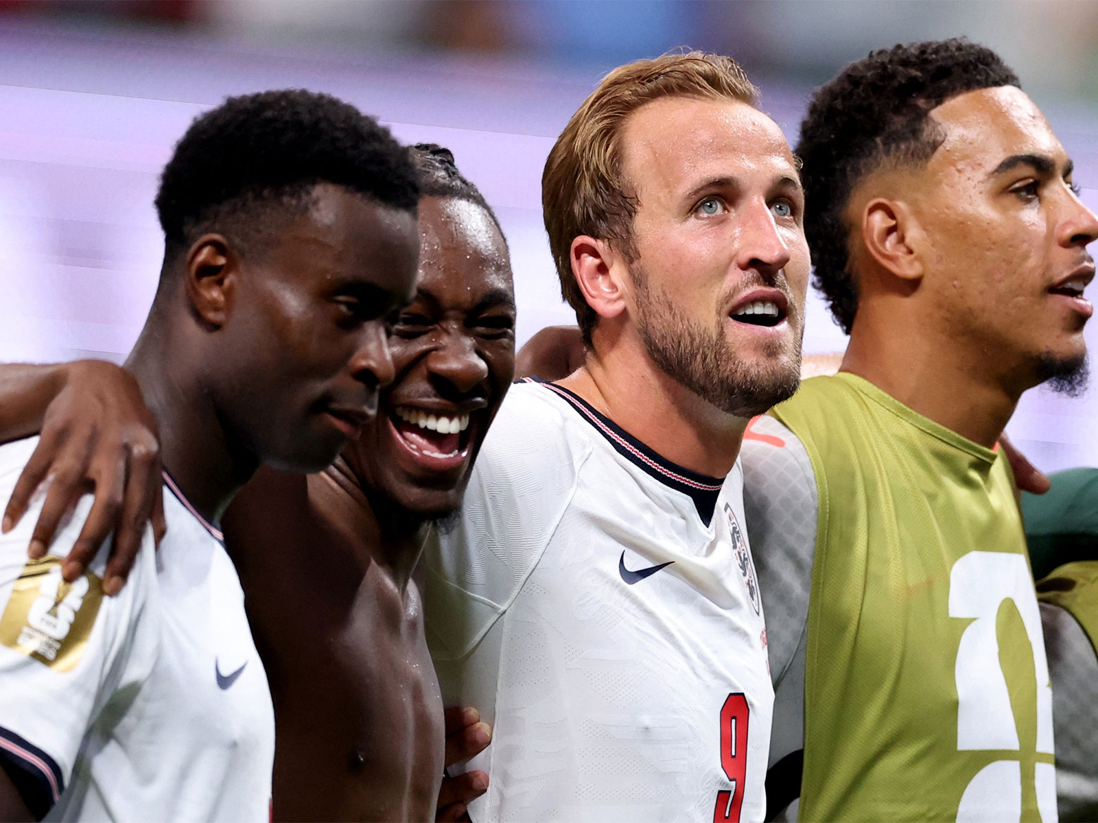 Soccer Football - FIFA World Cup 2026 - England's Harry Kane, Eberechi Eze, Morgan Rogers and Marc Guehi celebrate. (Photo: IMAGN IMAGES via Reuters Brett Davis)
