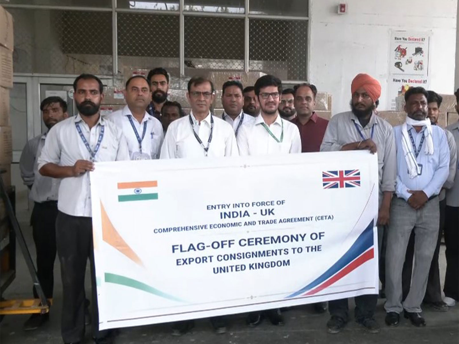 First cargo shipment flagged off from Amritsar airport under India-UK FTA (Photo/ANI)