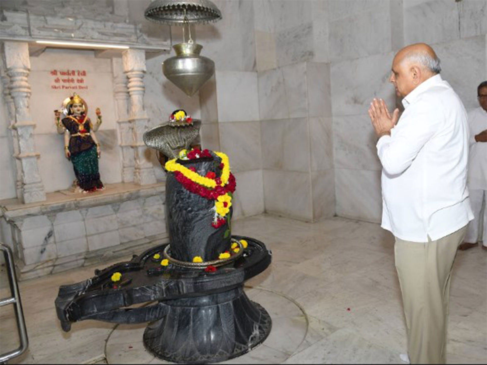 Gujarat CM Patel offers prayers at Dada Bhagwan Trimandir in Adalaj on his birthday (Photo/Gujarat CMO) 
