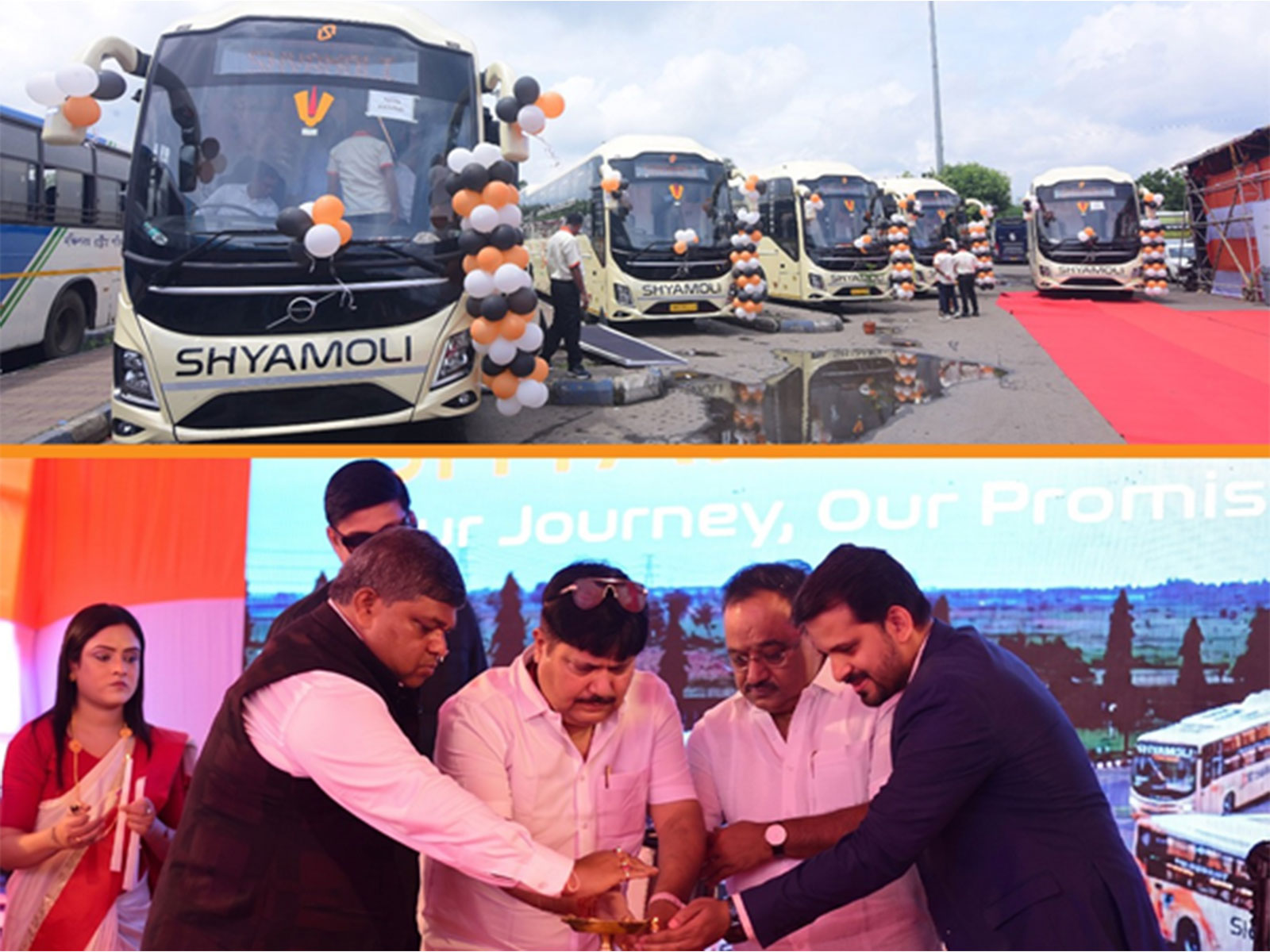 West Bengal Transport Minister Shri Arjun Singh and BJP State President Shri Samik Bhattacharya Flag Off Premium Interstate Expansion
