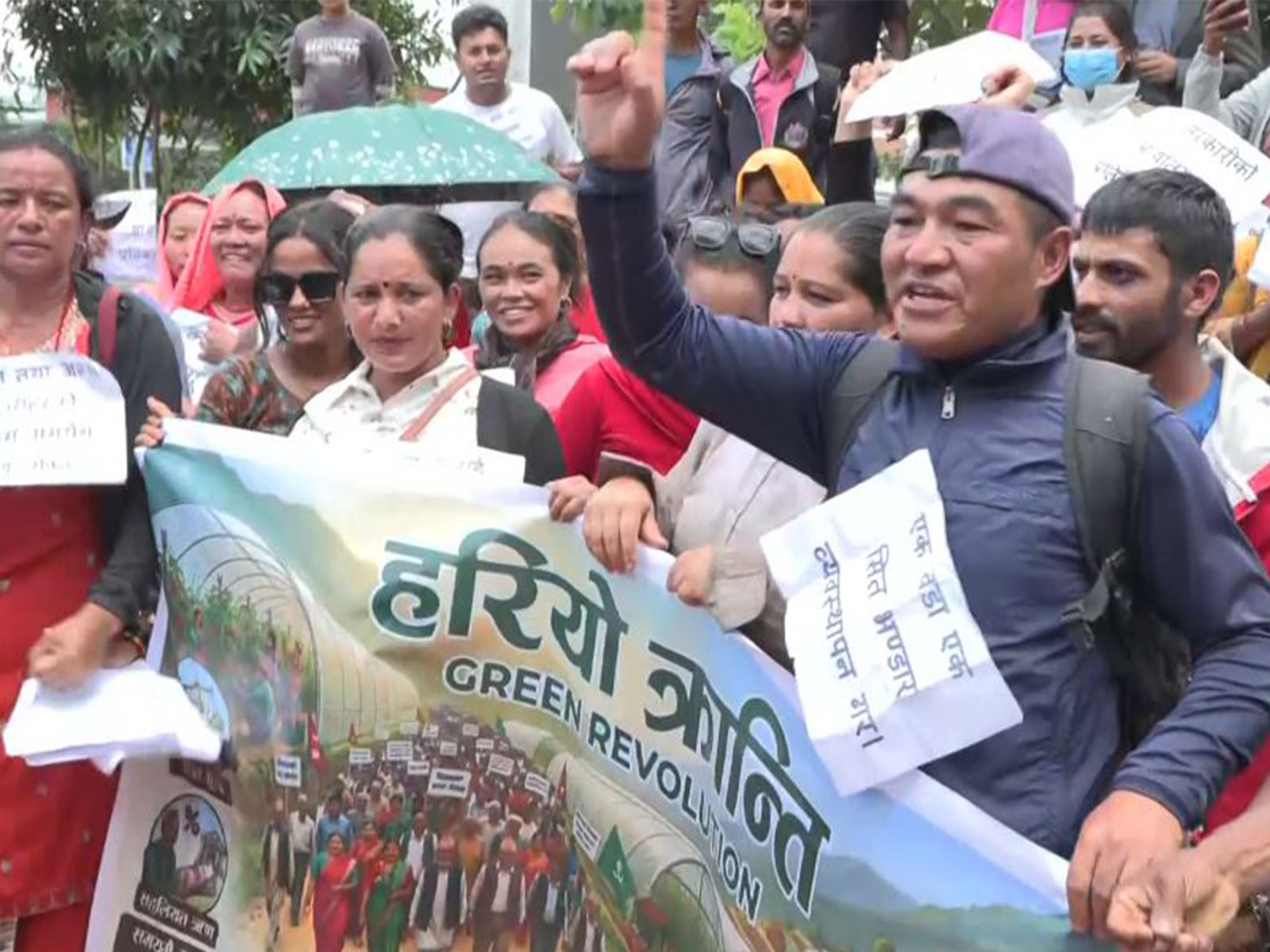 Protest by farmers in Nepal (Photo/ANI)