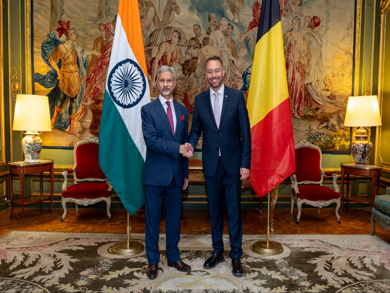 External Affairs Minister S Jaishankar and Belgium's Deputy Prime Minister and Minister of Foreign Affairs, European Affairs and Development Cooperation, Maxime Prevot (Photo/X@DrSJaishankar)