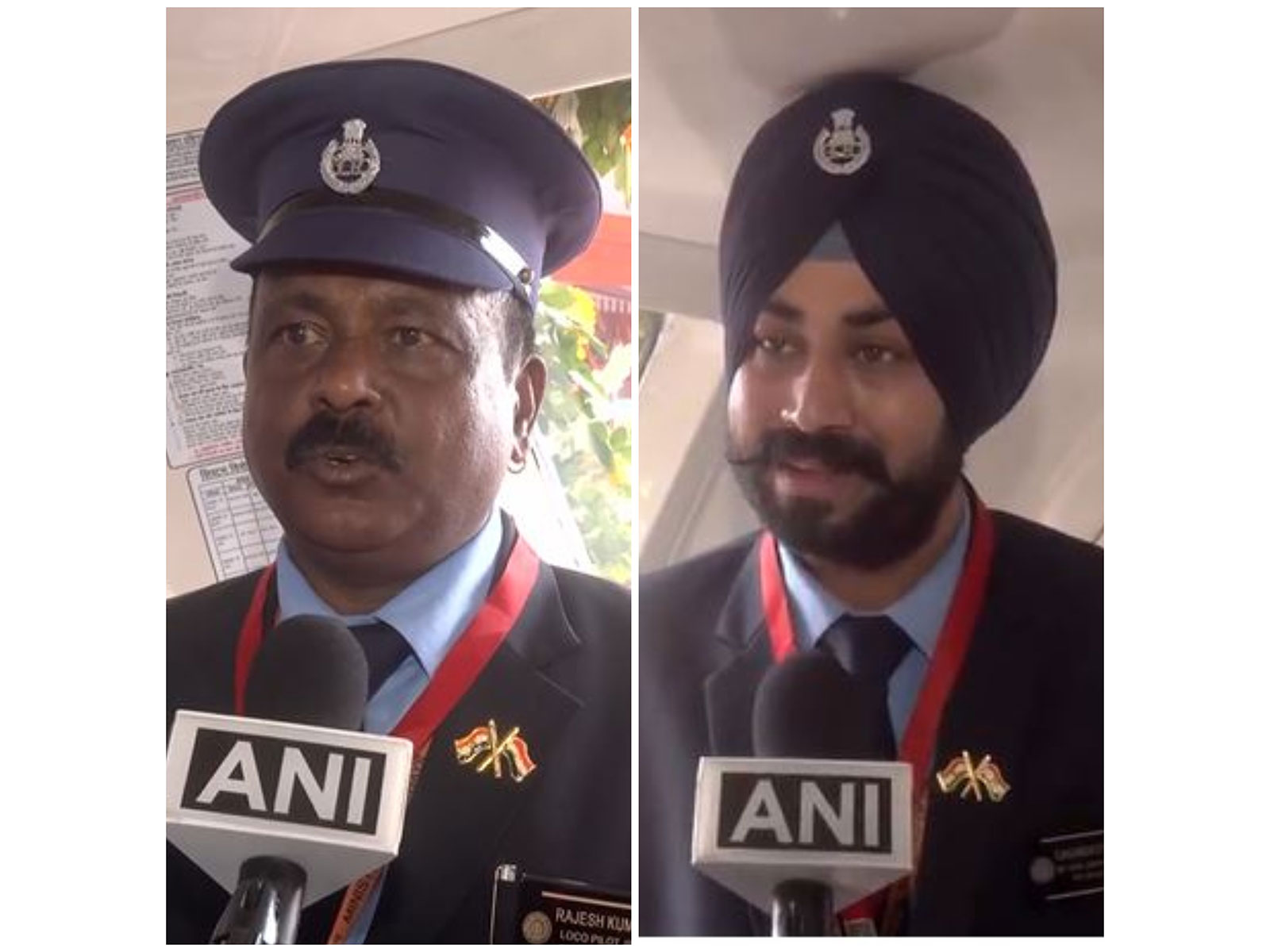 Loco Pilot Rajesh Kumar and Assistant Loco Pilot Gagandeep (Photo/ANI)