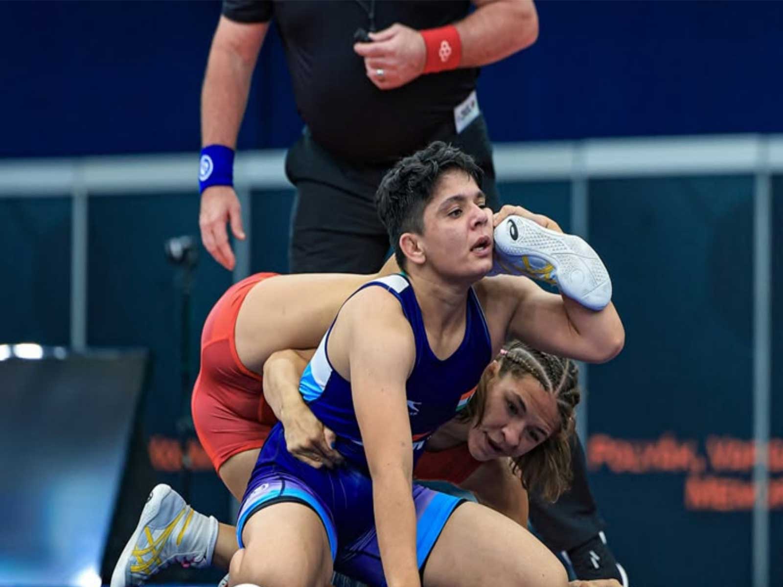 Indian wrestler Hansika Lamba in action (Photo: UWW)