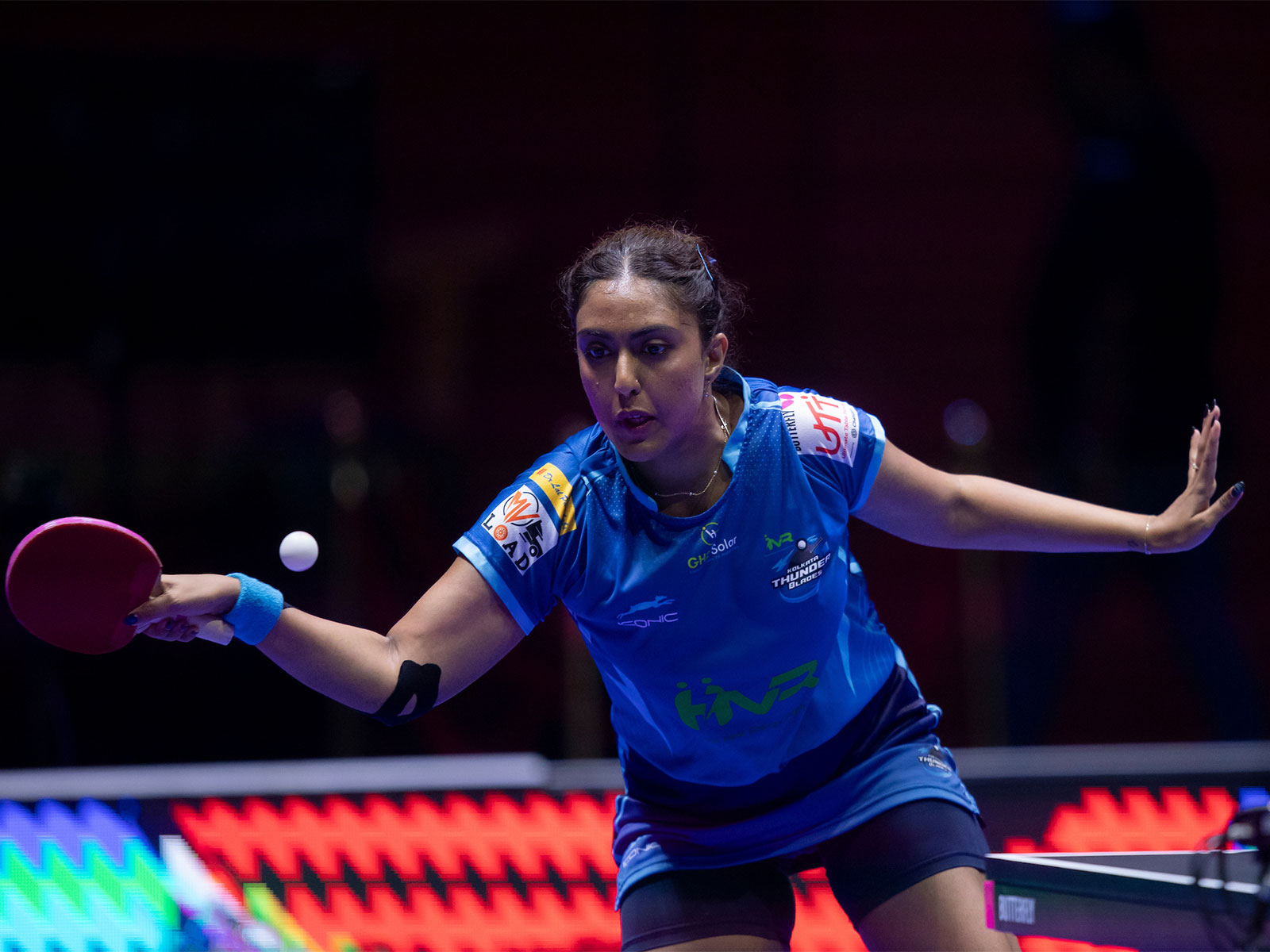 Ayhika Mukherjee in action during Ultimate Table Tennis season 7 (Image: UTT)