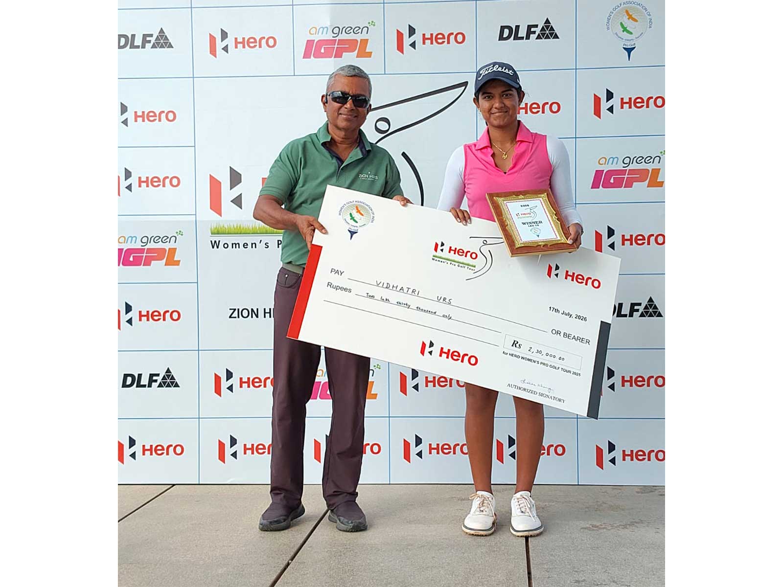 Vidhatri Urs after winning 10th leg of Women's Pro Golf Tour (Image: WPGT)