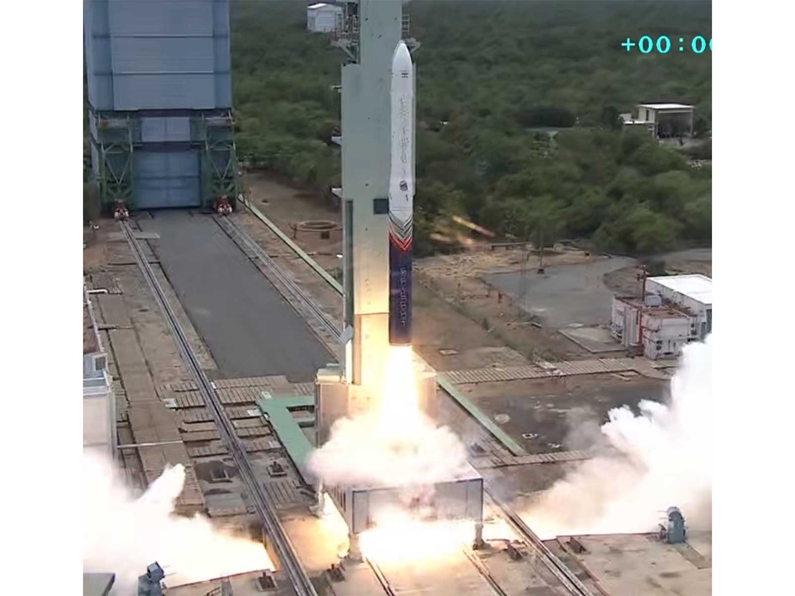 Skyroot Aerospace's Vikram-1 rocket lifts off from the Satish Dhawan Space Centre during its maiden orbital flight under Mission Aagaman. (Photo: X/@SGinIndia)