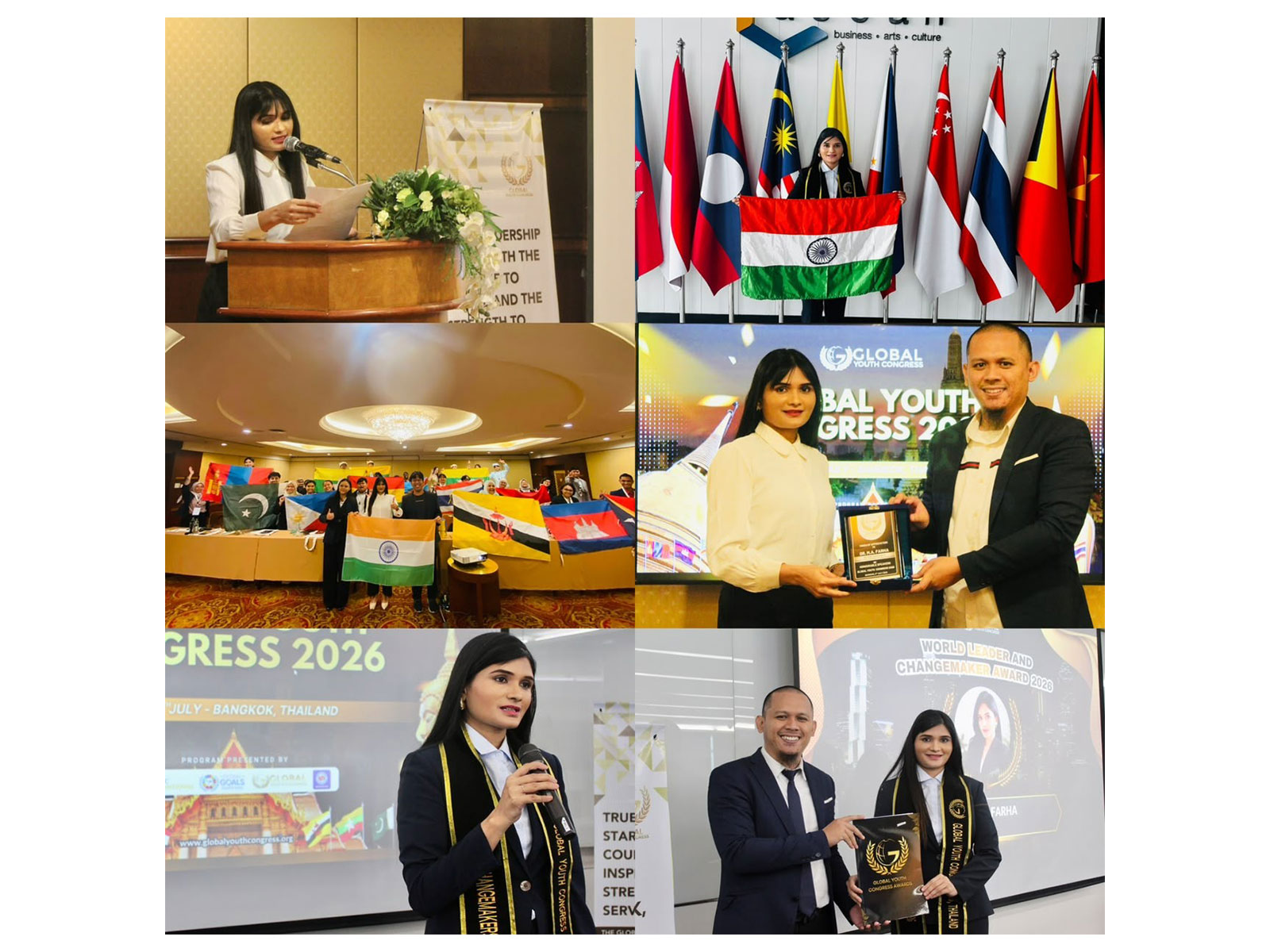 Telangana's Dr. M.A. Farha Honoured with World Changemaker Award at Global Youth Congress 2026 in Bangkok