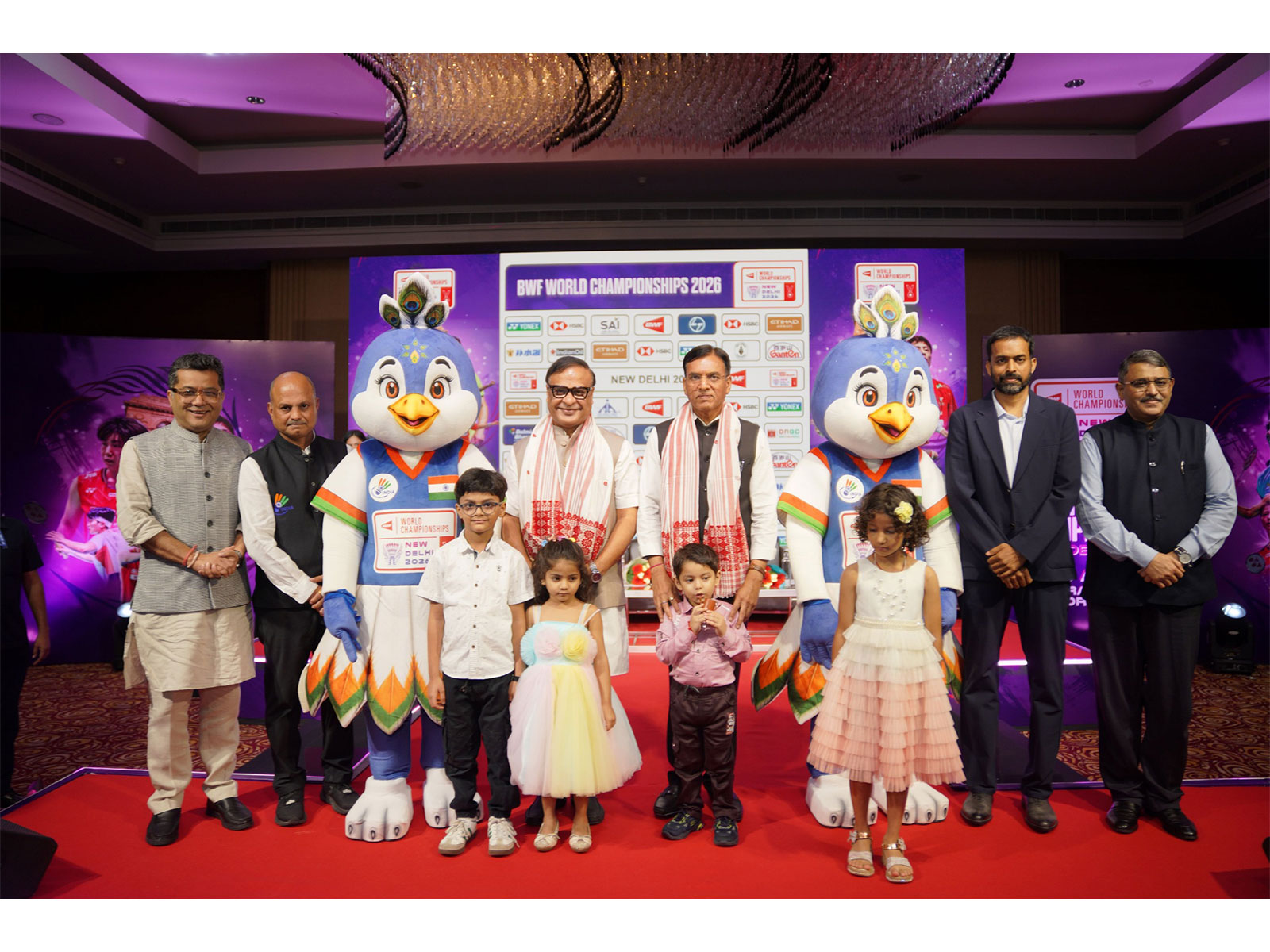 (From L to R) Pabitra Margherita, Sanjay Mishra, Himanta Biswas Sarma, Mansukh Mandaviya, Pullela Gopichand, Hari Ranjan Rao. (Photo: BAI)
