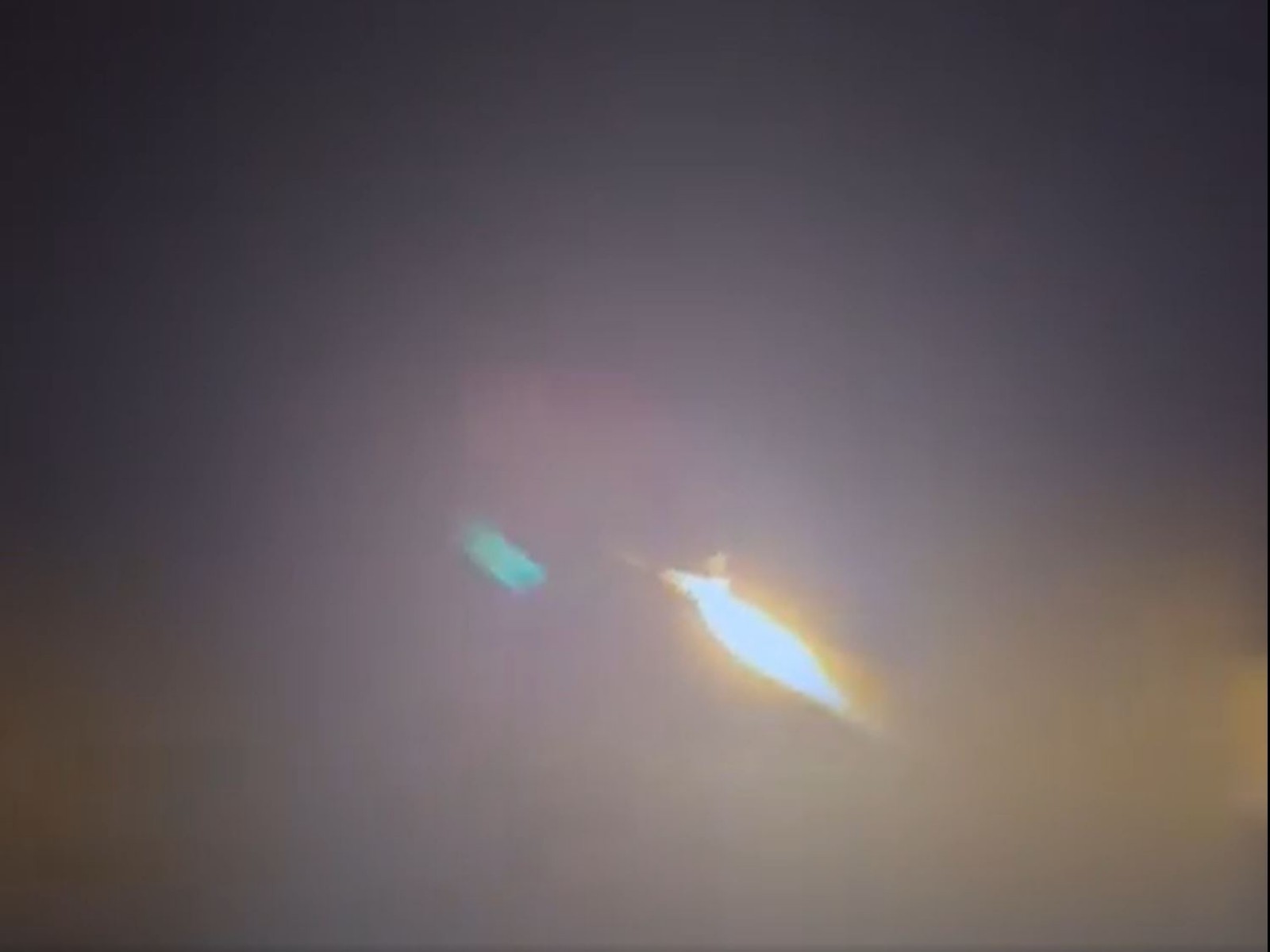 A projectile is seen streaking through the night sky. Iran launched targeted drone strikes against two US military installations in Kuwait. (Image Source: Iranian state media)
