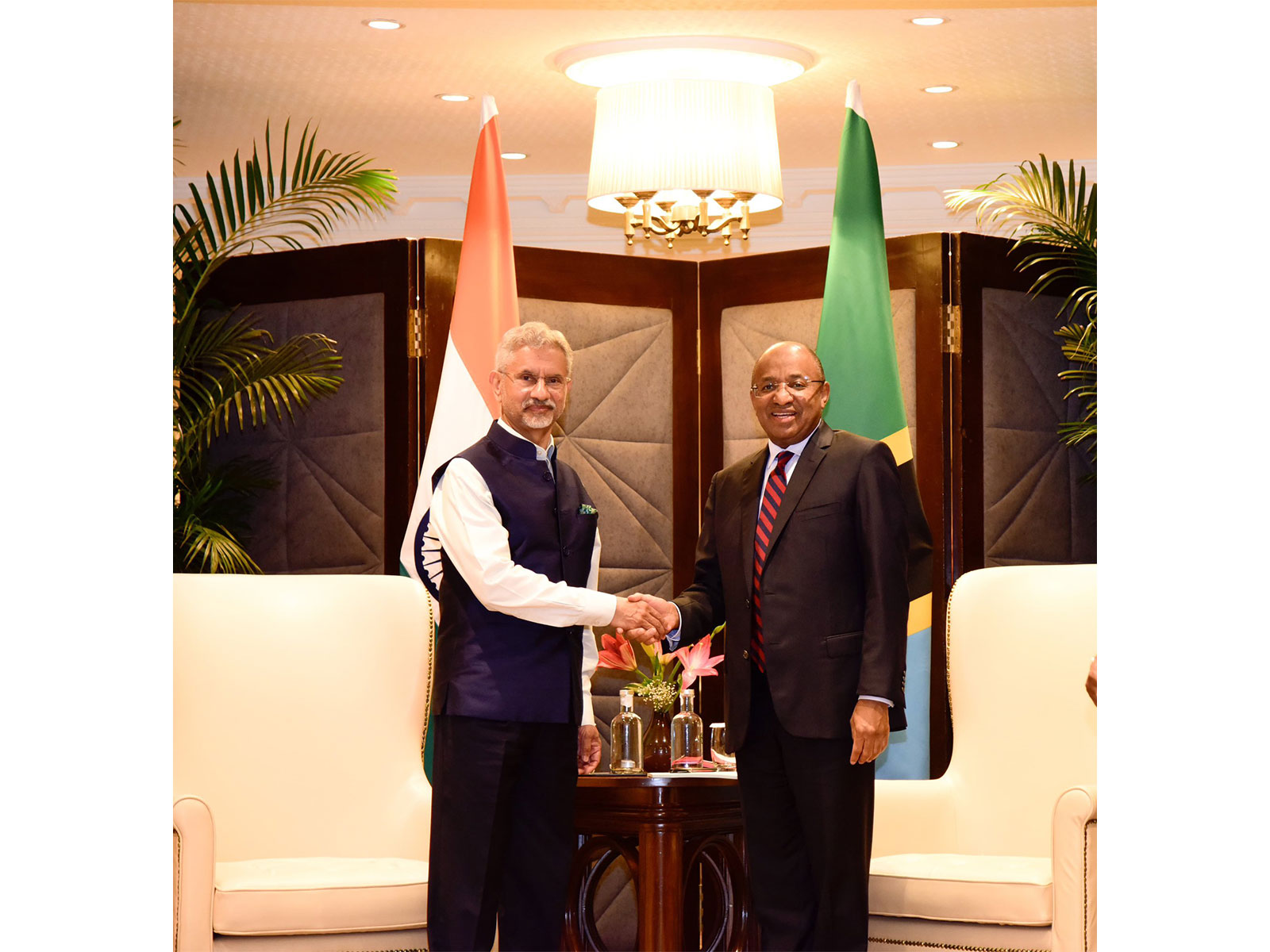 External Affairs Minister S Jaishankar meets Zanzibar President and Chairman of the Revolutionary Council Hussein Ali Mwinyi in New Delhi. (Photo: X/@DrSJaishankar)