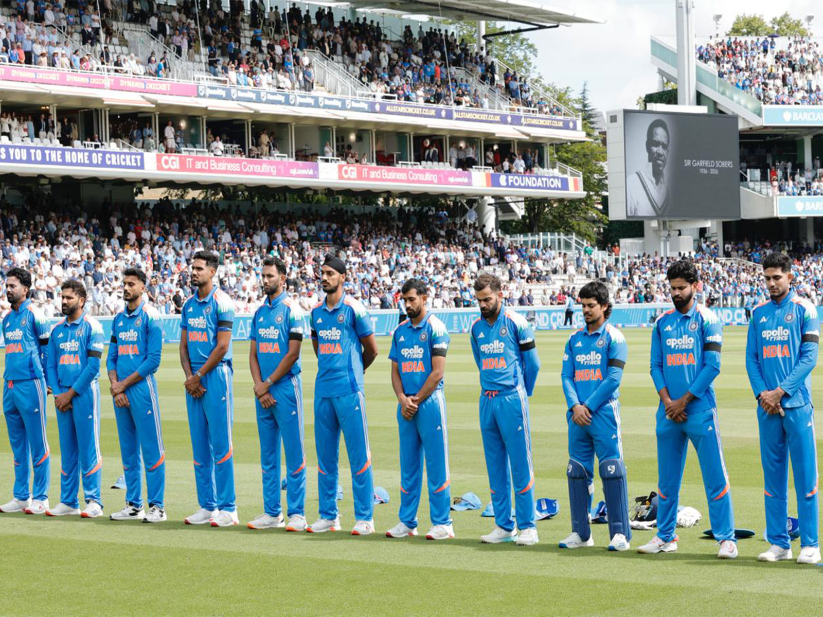 Team India wears black armbands to honour Sir Garfield Sobers (Photo;X/@BCCI)