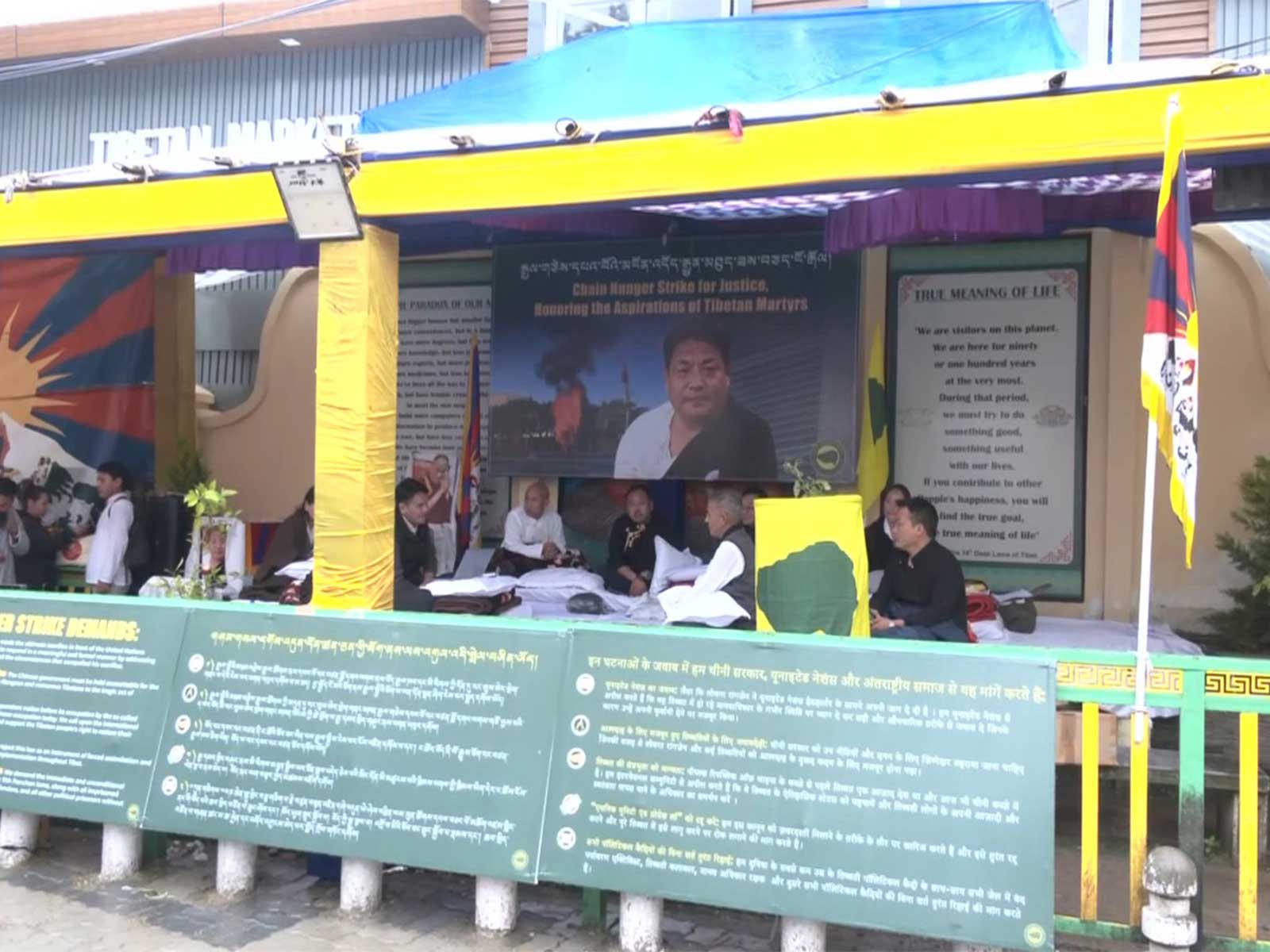 Tibetan Youth Congress begins chain hunger strike in Dharamshala (Photo/ANI)