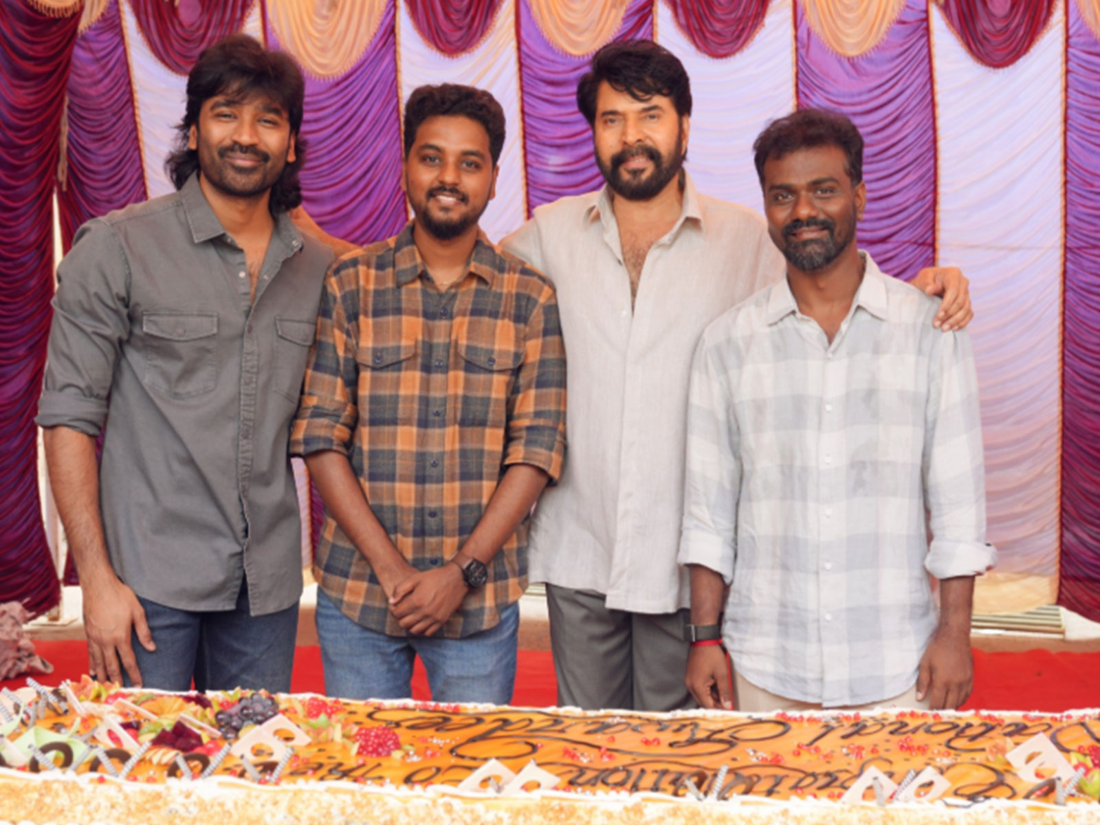 (L-R) Dhanush, R kalaivanan, Mammootty (Photo/X@mammukka)