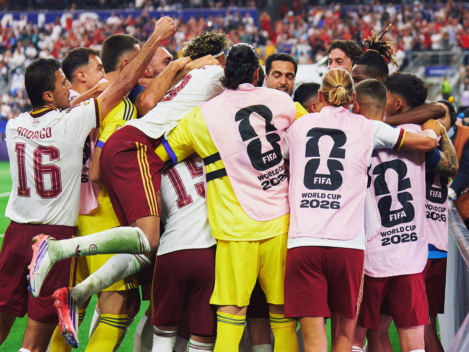 Spain players celebrating (Photo: X/@SEFutbol)