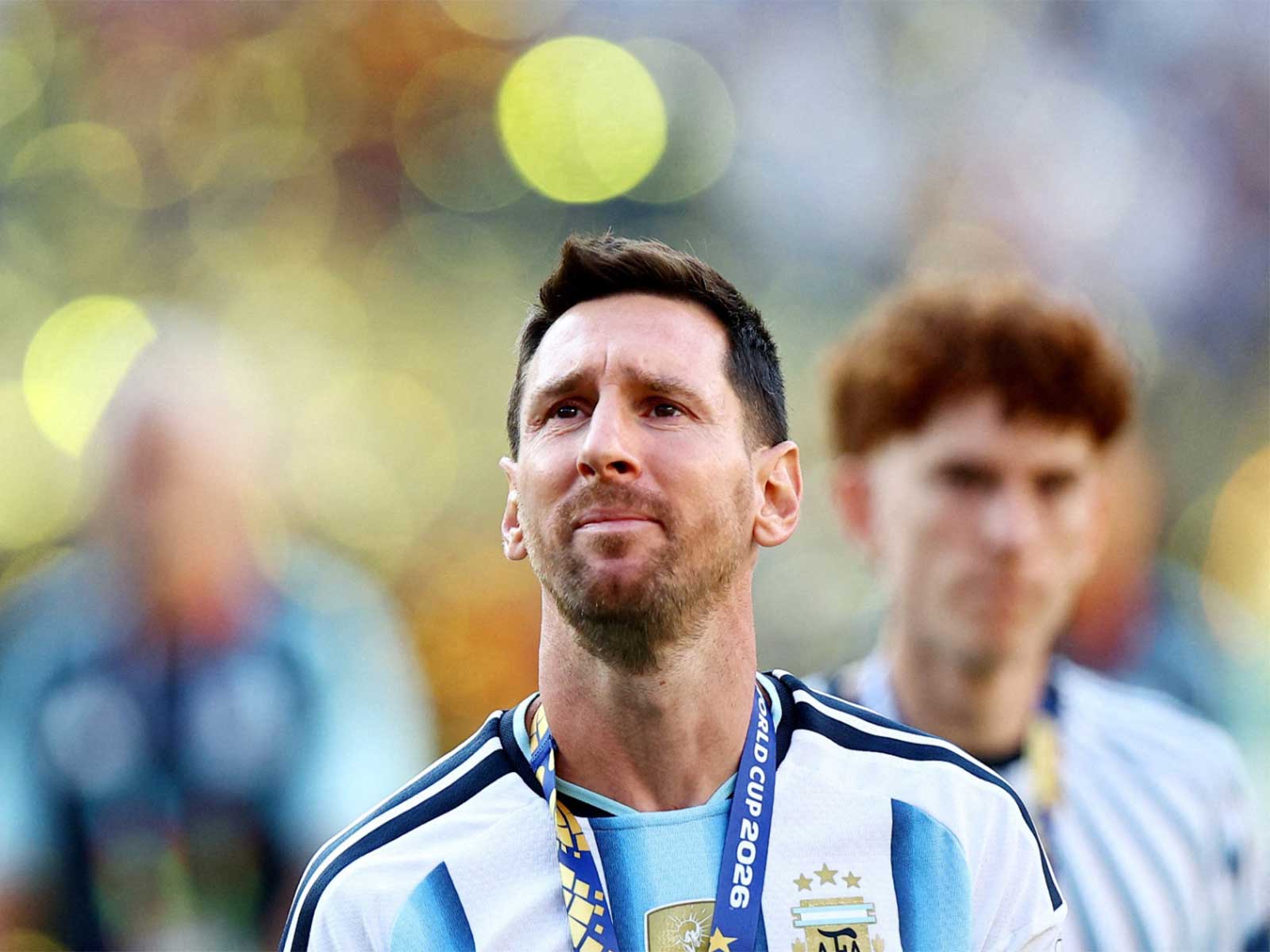 Argentina's Lionel Messi looks emotional after losing the World Cup final. (Photo: Reuters)