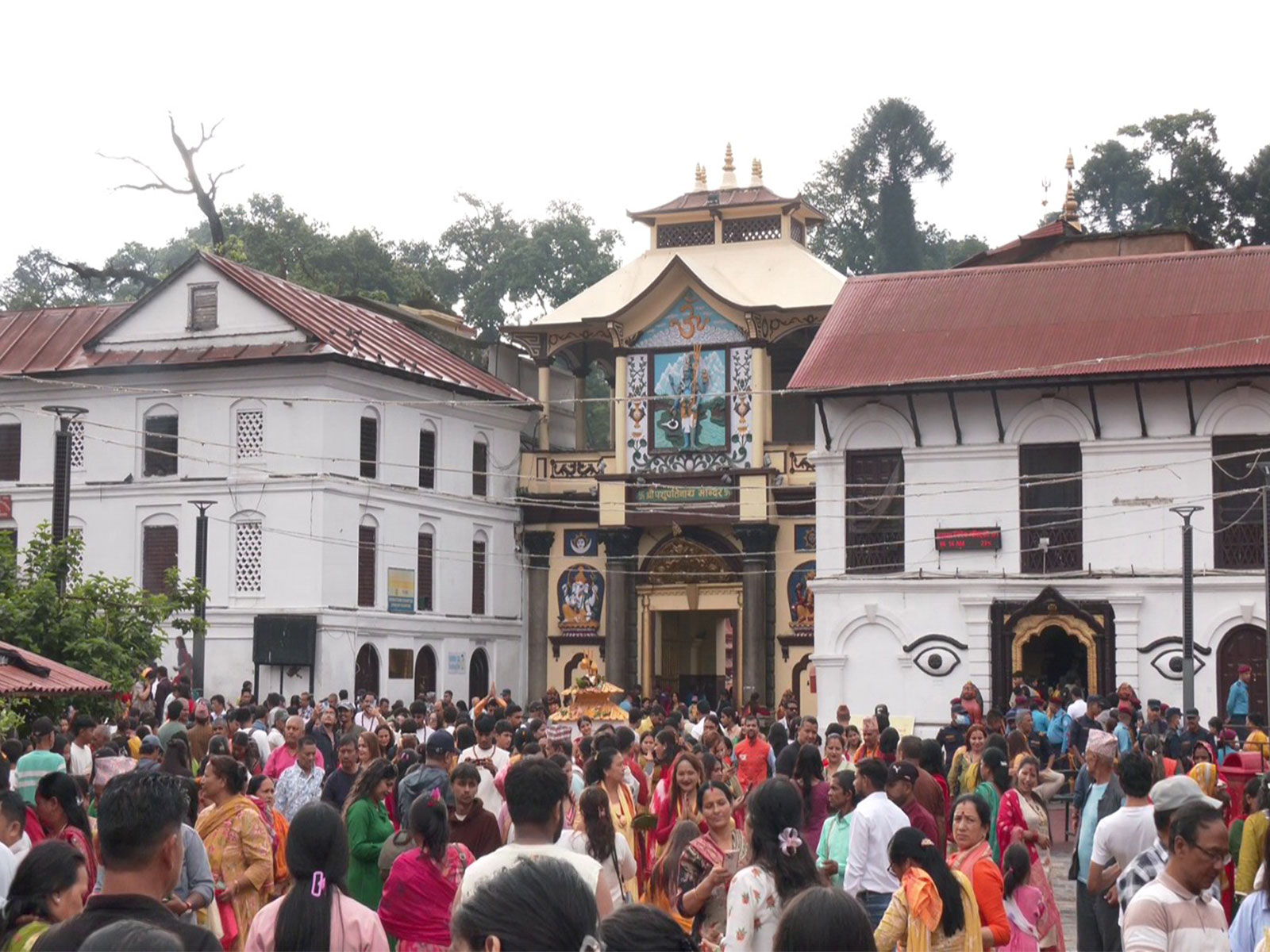 A large number of devotees gather at the Pashupatinath Temple in Kathmandu on the first Monday of the holy month of Shrawan. (Photo/ANI)