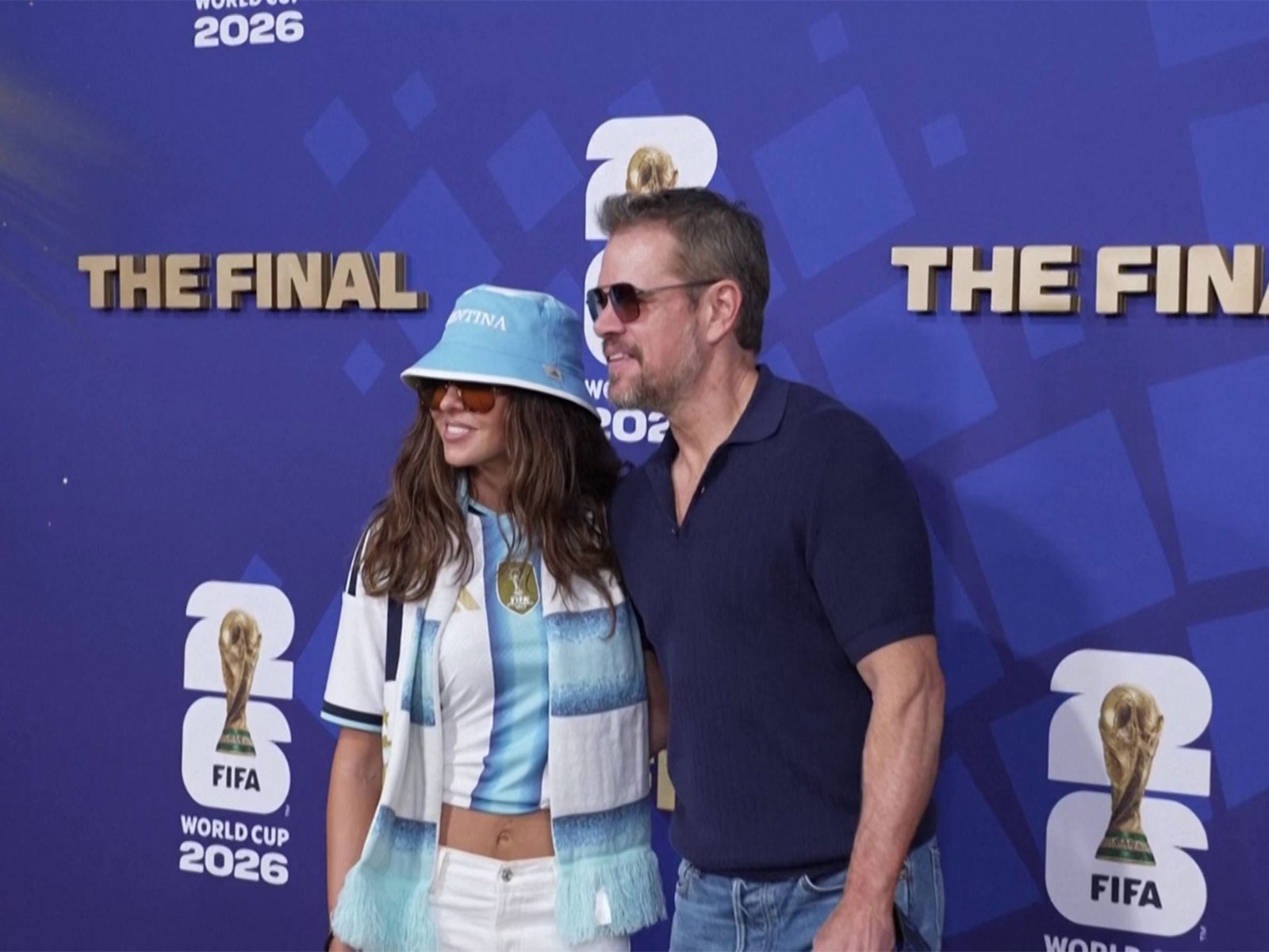 Matt Damon and his wife Luciana at FIFA World Cup 2026 final (Photo/Reuters)