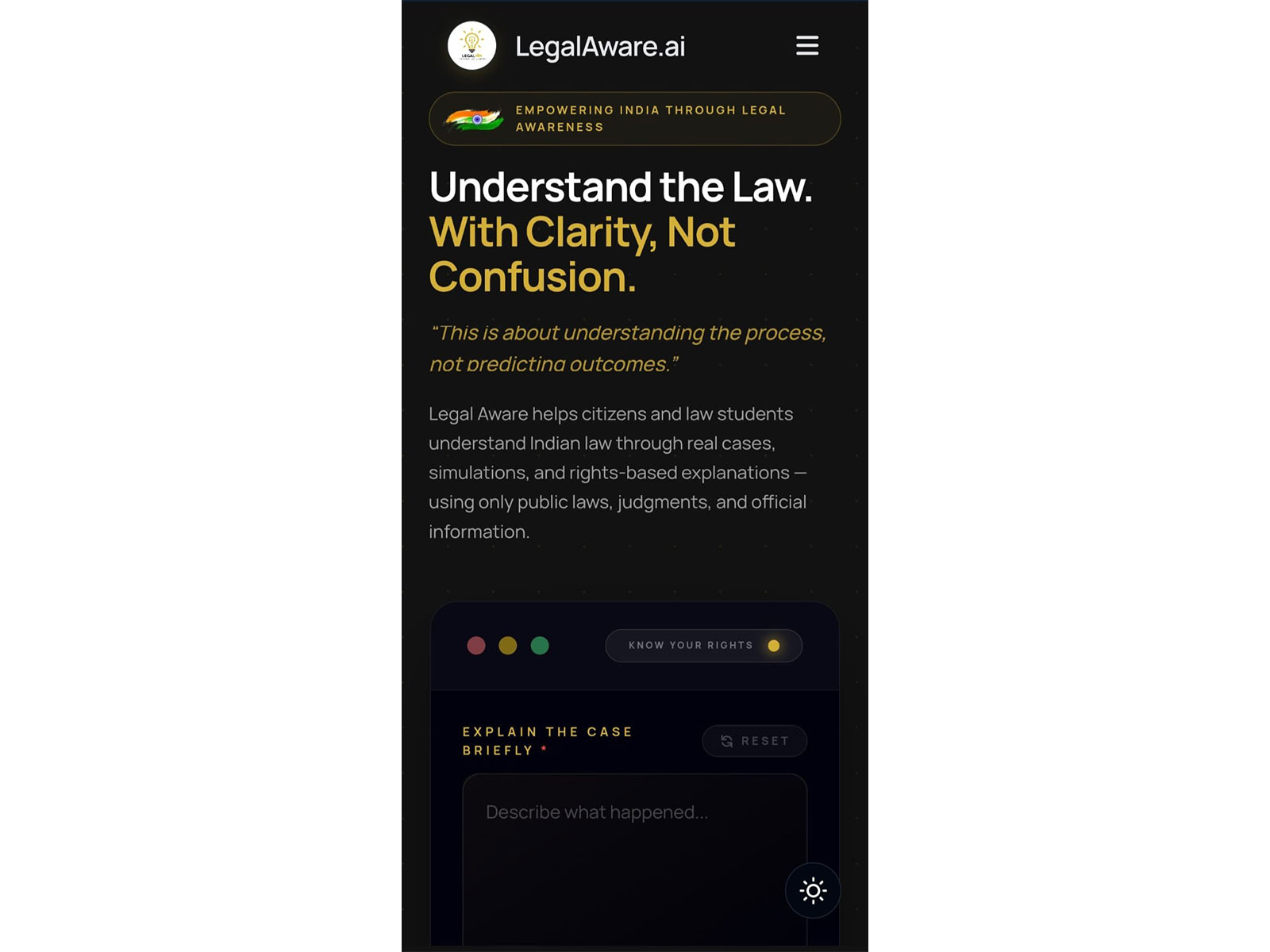 The law is the same for everyone -- but understanding it isn't. LegalAware.ai, a new India-based AI startup, is built to change that