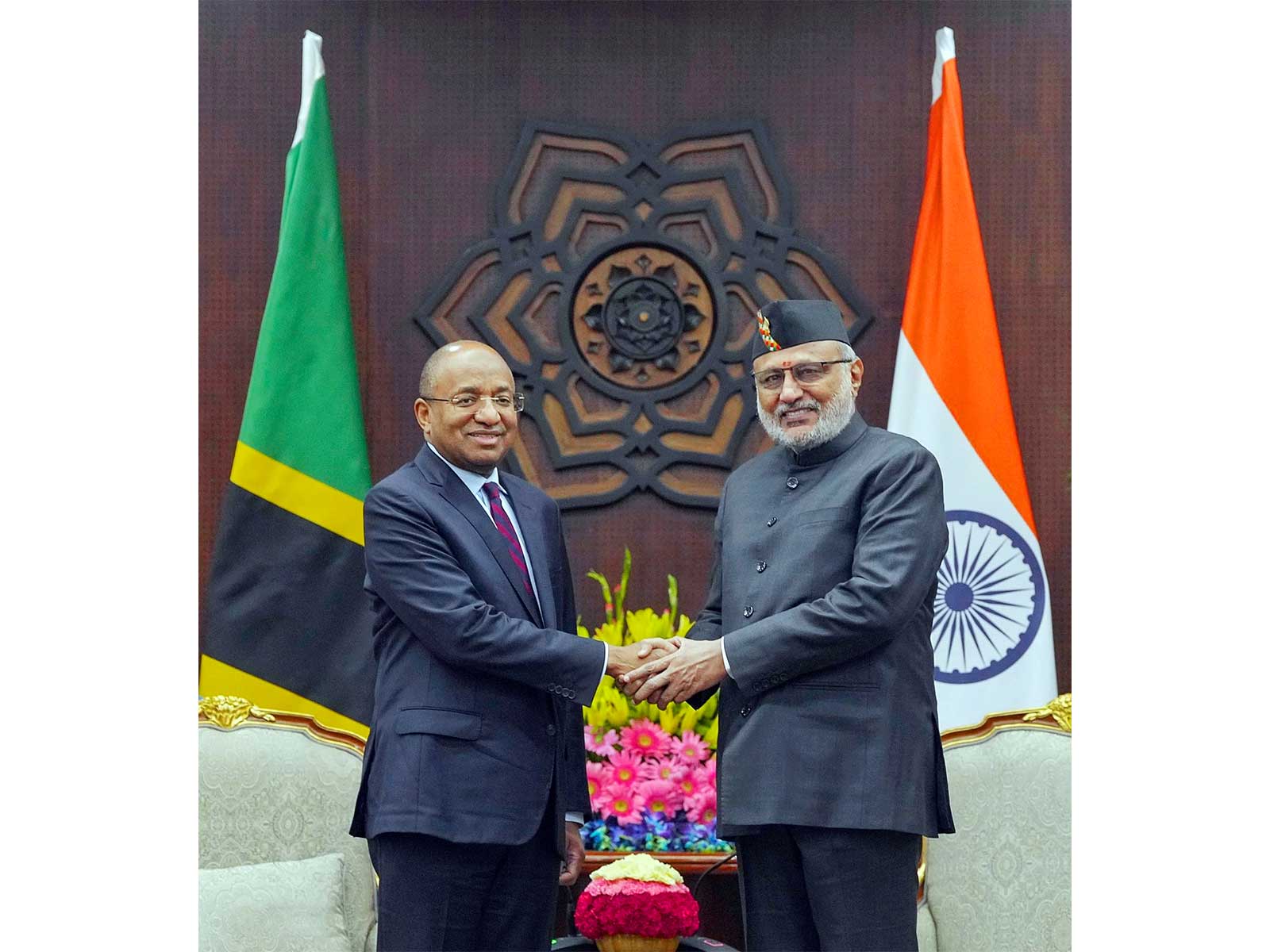 Vice-President CP Radhakrishnan meets President of Zanzibar Hussein Ali Mwinyi (Photo/XX@VPIndia)