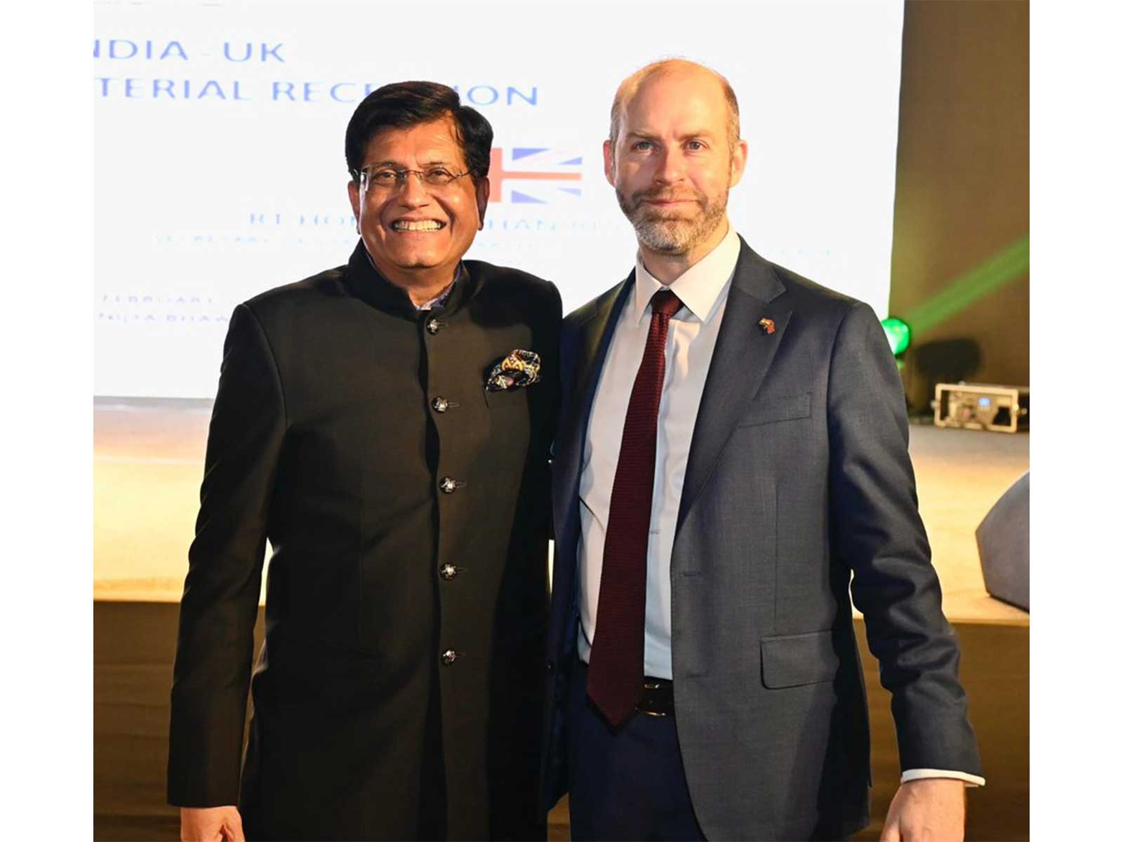 Union Minister Piyush Goyal with Jonathan Reynolds. (Photo-X@PiyushGoyal) 
