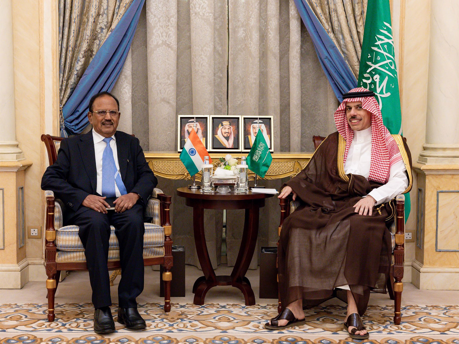 NSA Ajit Doval with Saudi Arabia's Minister of Foreign Affairs Prince Faisal bin Farhan (Photo/X/@IndianEmbRiyadh)