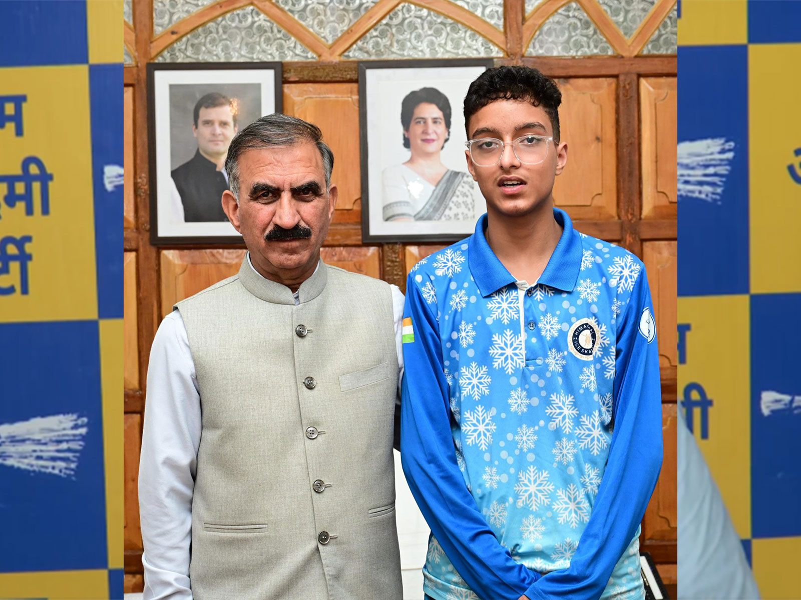 CM Sukhvinder Singh Sukhu and Samarth Atri. (Photo/HP CMO)