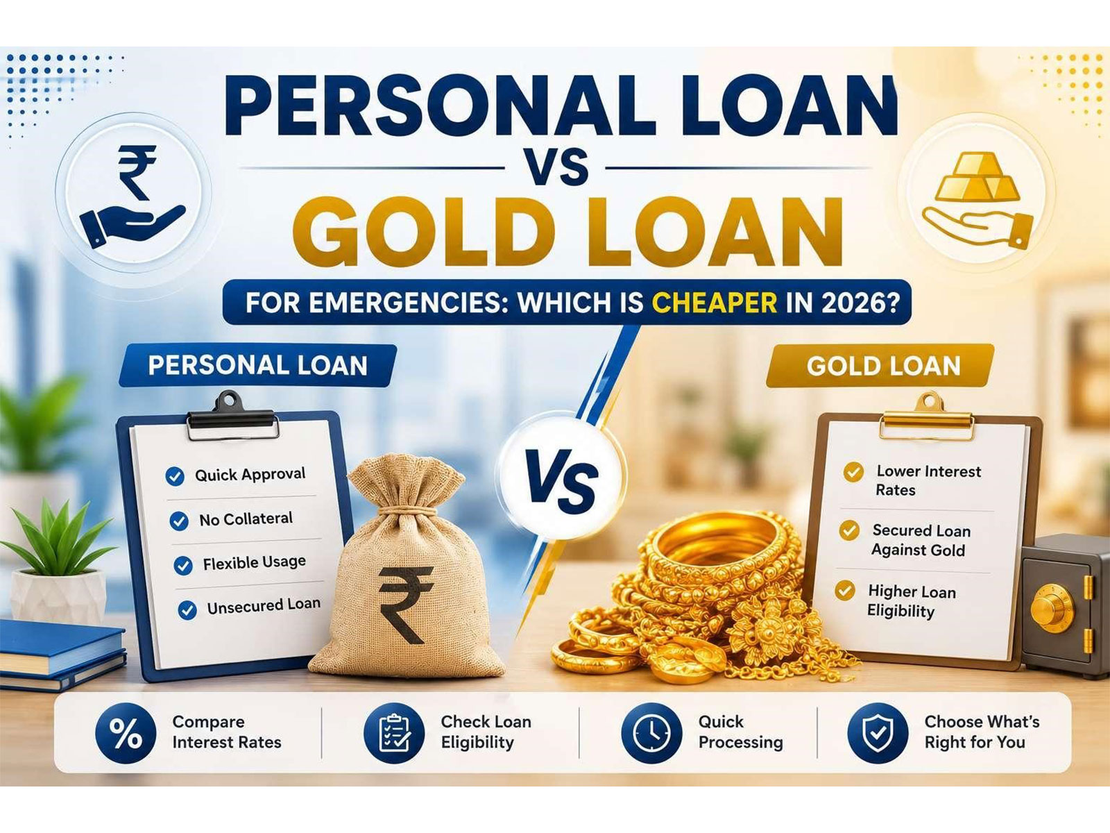 Personal Loan vs Gold Loan for Emergencies: Which Is Cheaper in 2026?