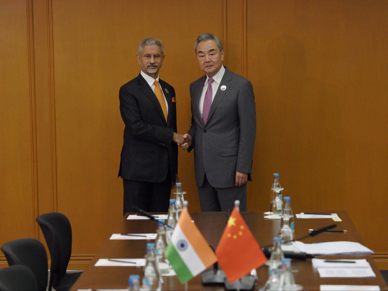 External Affairs Minister S Jaishankar with Chinese Foreign Minister Wang Yi (Photo/X@DrSJaishankar)