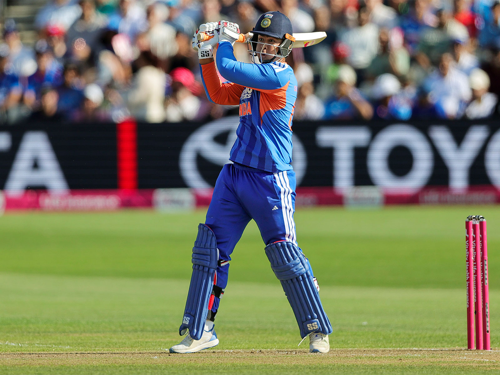 Vaibhav Sooryavanshi in action during T20I series against England (Photo: ANI)