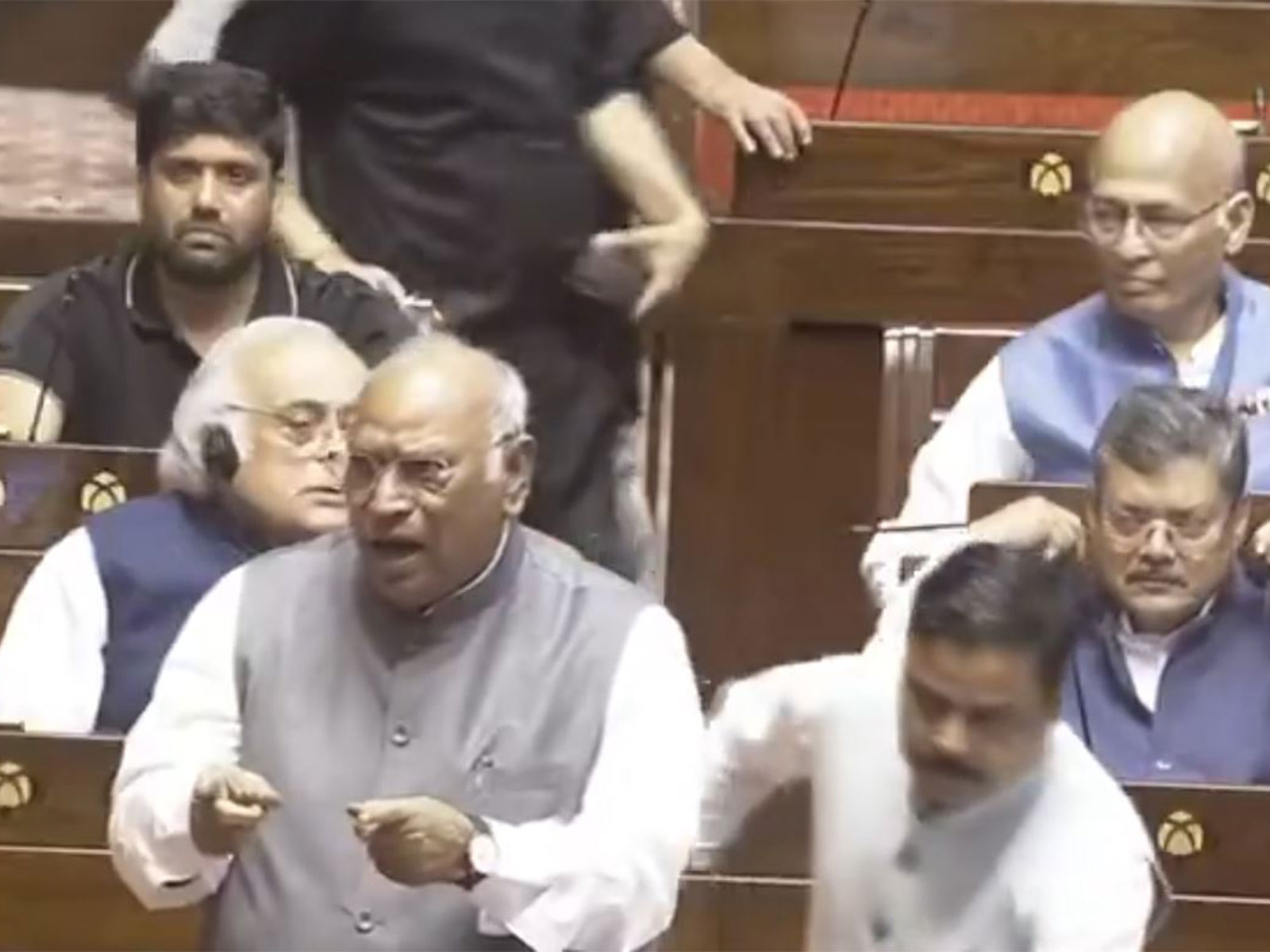 Congress President and Leader of Opposition in RS Mallikarjun Kharge (Photo/Sansad Tv)