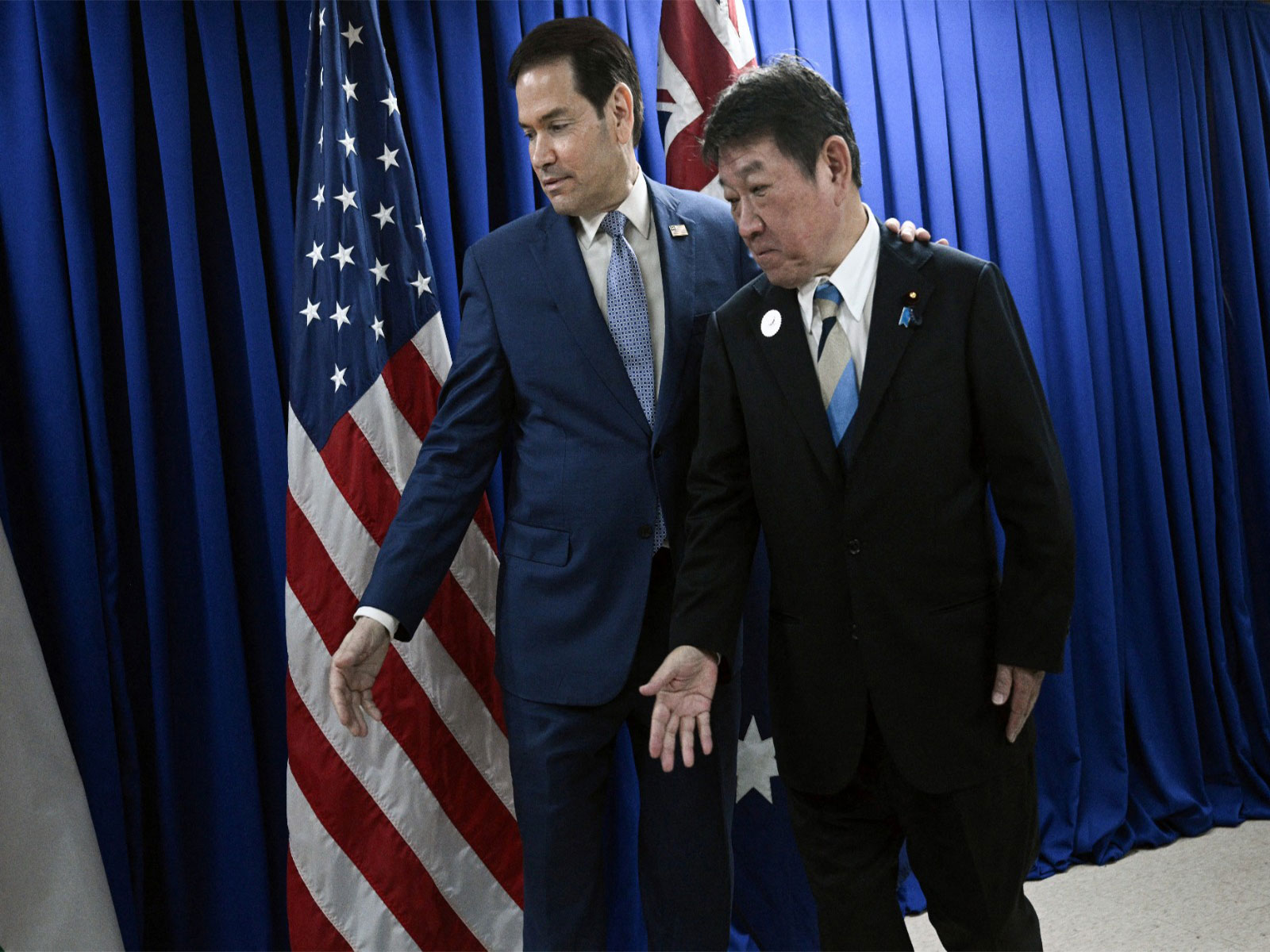  Japanese Foreign Minister Toshimitsu Motegi and US Secretary of State Rubio (Photo/Reuters)