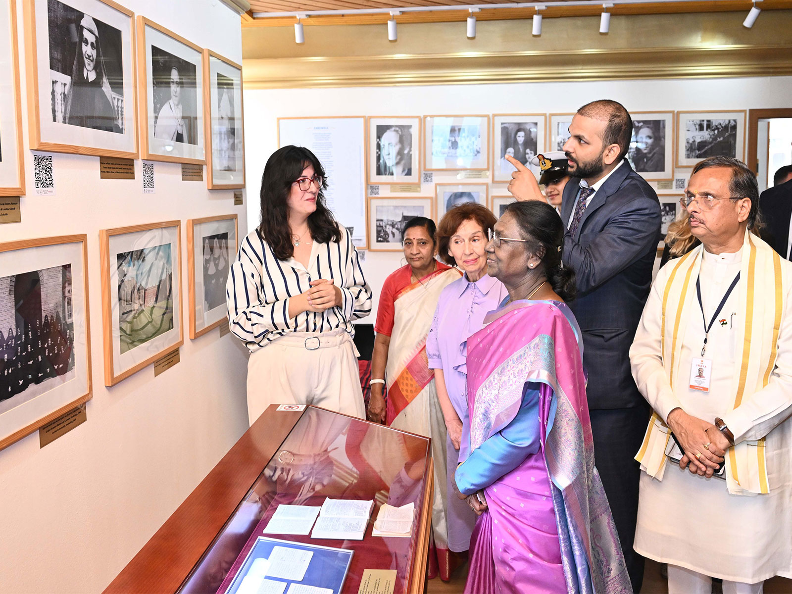 President Droupadi Murmu and North Macedonian President Gordana Siljanovska-Davkova during a visit to the Memorial House of Mother Teresa in Skopje. (Photo: X/@rashtrapatibhvn)