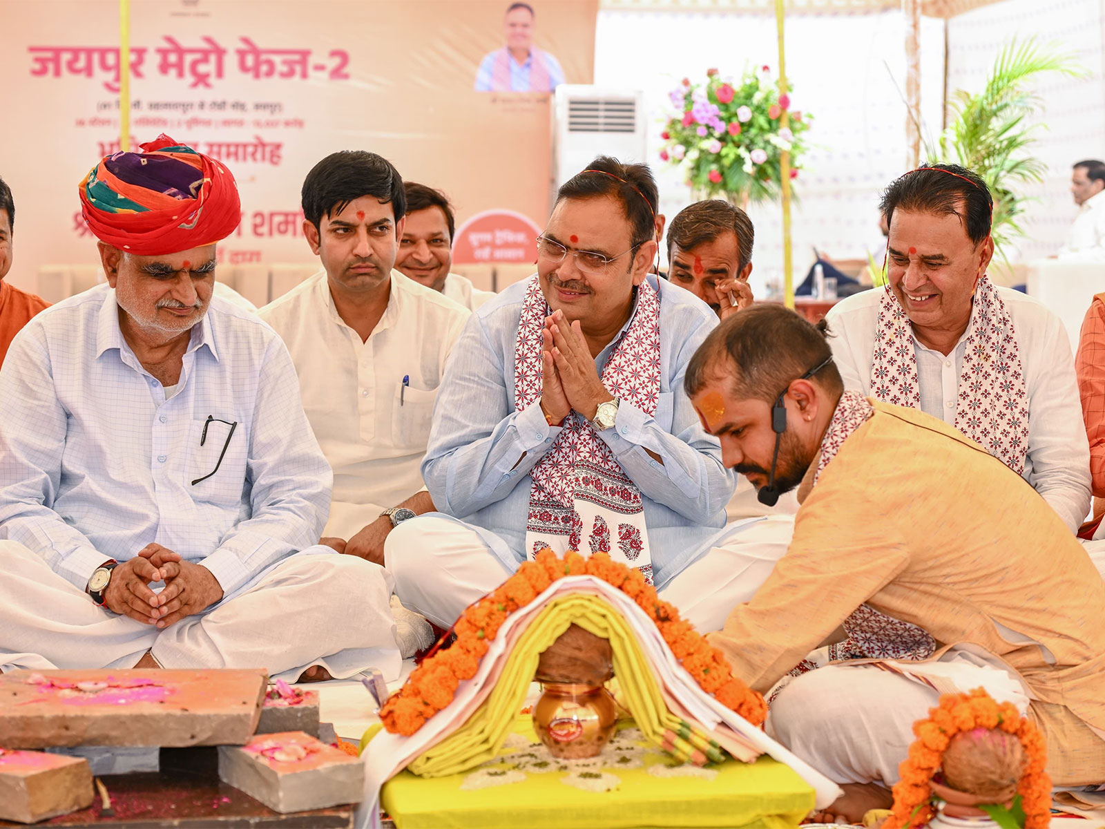 Rajasthan CM Bhajanlal Sharma with Ministers Jogram Patel and Jhabhar Singh Kharra (Photo/@BhajanlalBjp)