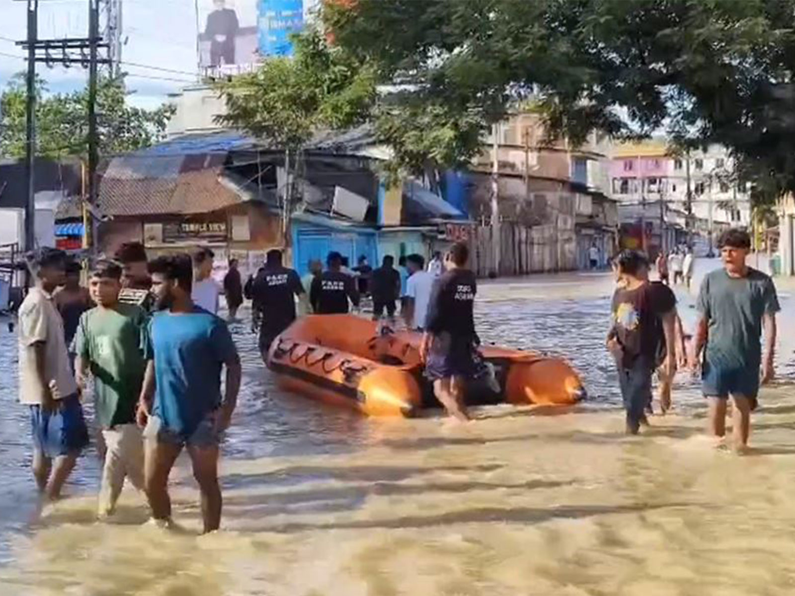 Floodwater enters main market area after rise in river levels (Photo/ANI)