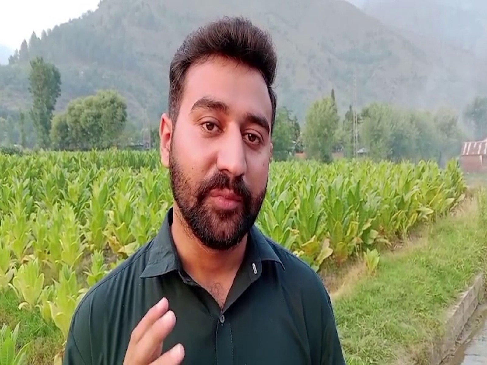 A resident speaks about the growing shift towards tobacco cultivation in Pakistan-occupied Jammu and Kashmir. (Photo/ANI)