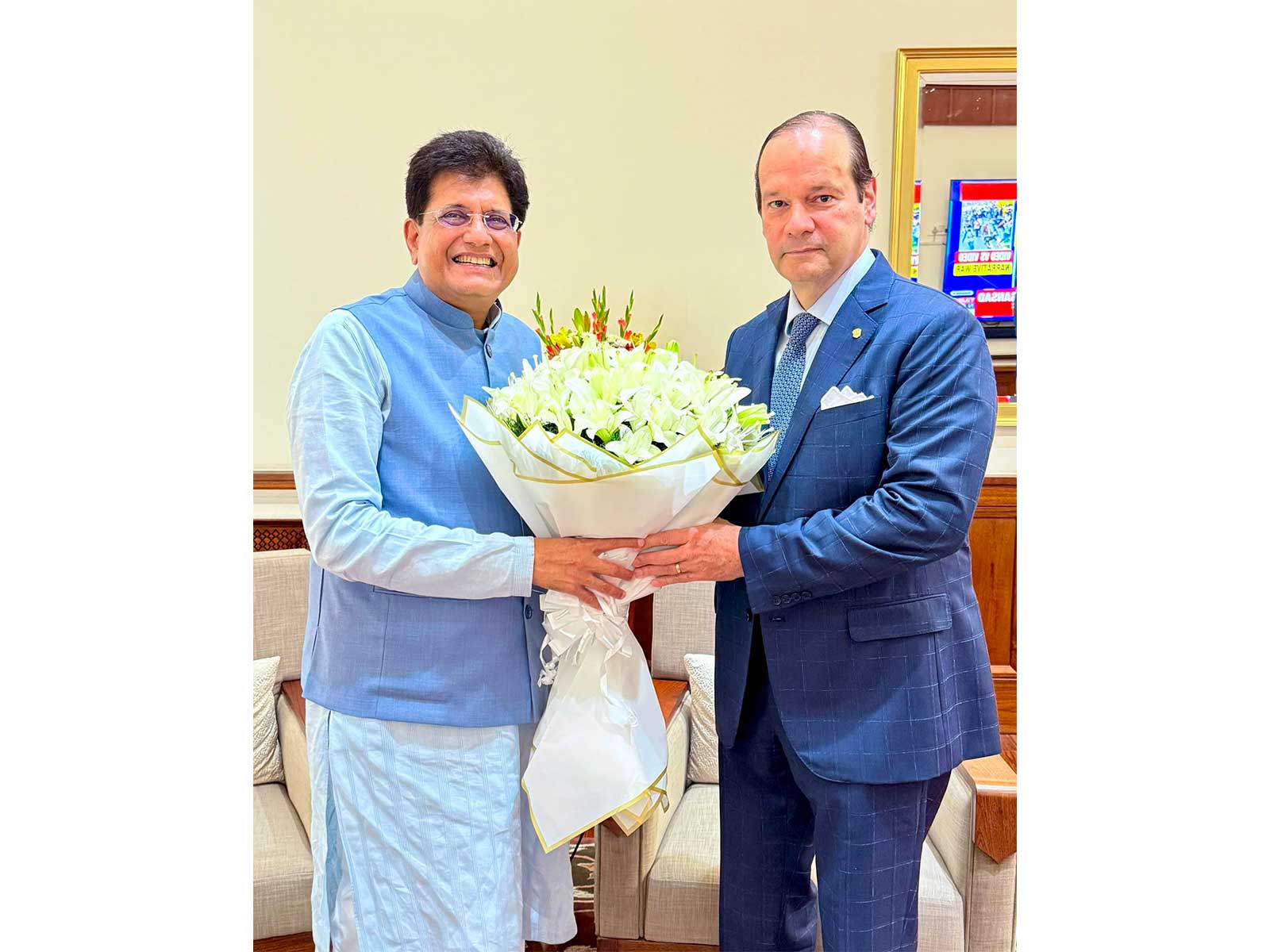 Union Minister Piyush Goyal with Panama's Minister for Foreign Affairs, Javier Eduardo Martinez-Acha Vasquez (Photo/X@PiyushGoyal)