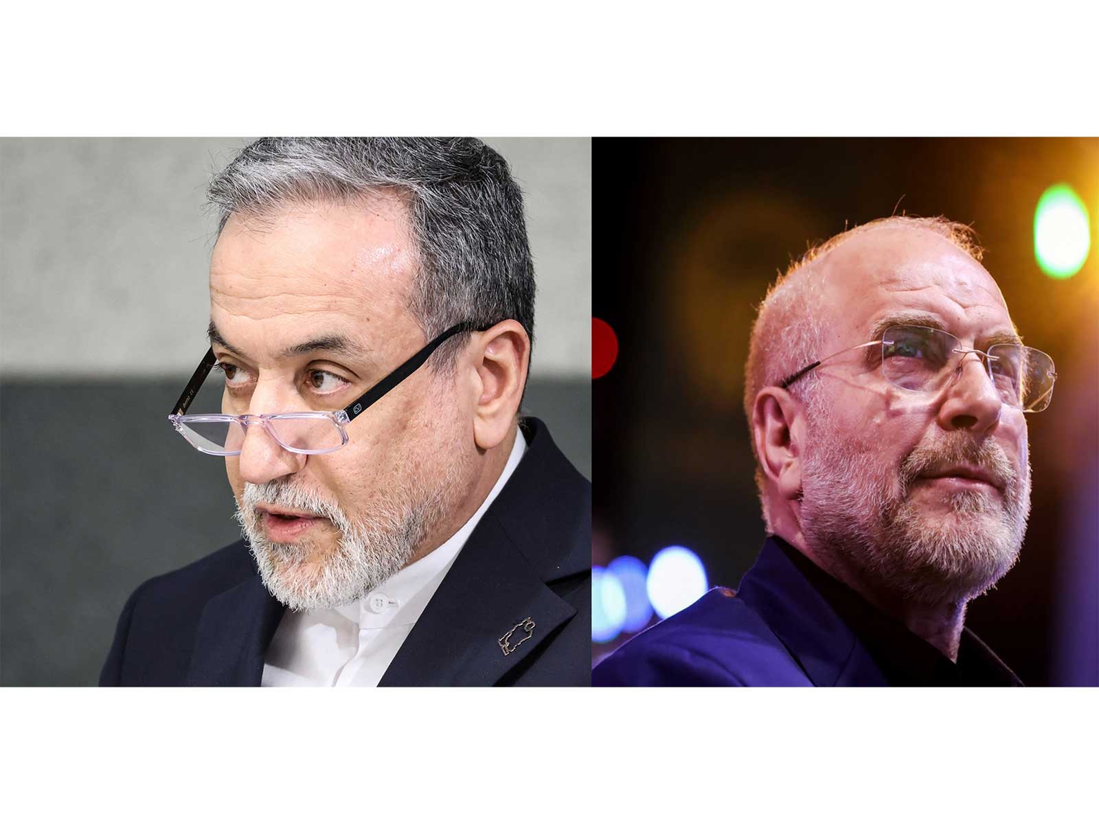 Iranian Foreign Minister Abbas Araghchi and Parliament Speaker Mohammad Bagher Ghalibaf (FilePhoto/ Reuters, X@mb_ghalibaf)