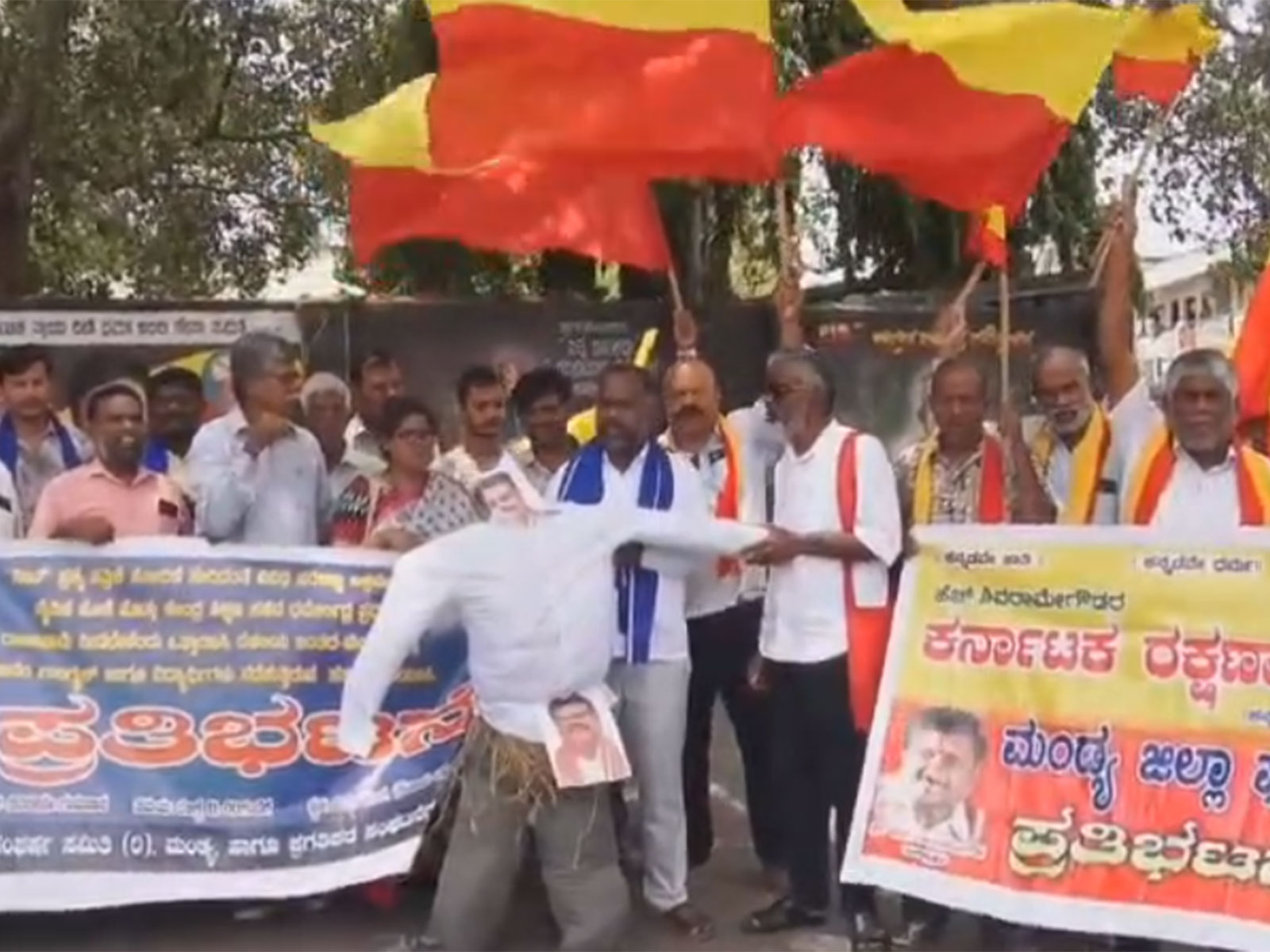 Activists of Dalit Sangharsh Samiti (DSS) and progressive organisations burn an effigy of Union Education Minister Dharmendra Pradhan during a protest against alleged irregularities in the NEET-UG exam at Sanjay Circle.  (Photo/ANI)