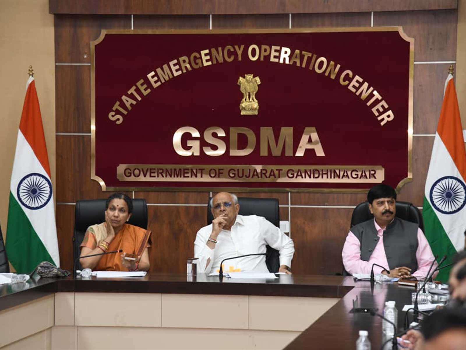 Gujarat CM Bhupendra Patel chairs review meeting to assess prevailing rain situation (Photo/Gujarat CMO)