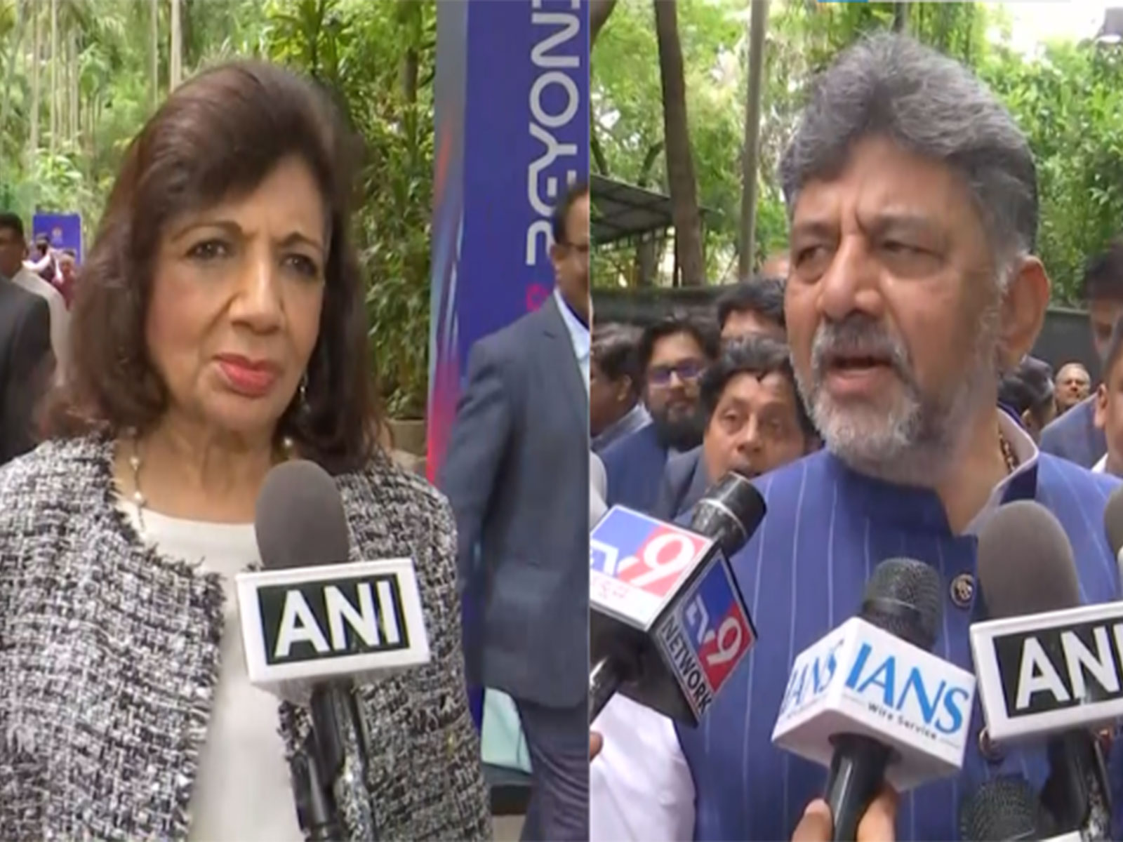 Kiran Mazumdar Shaw and Chief Minister of Karnataka, DK Shivakumar (Photo/ANI)