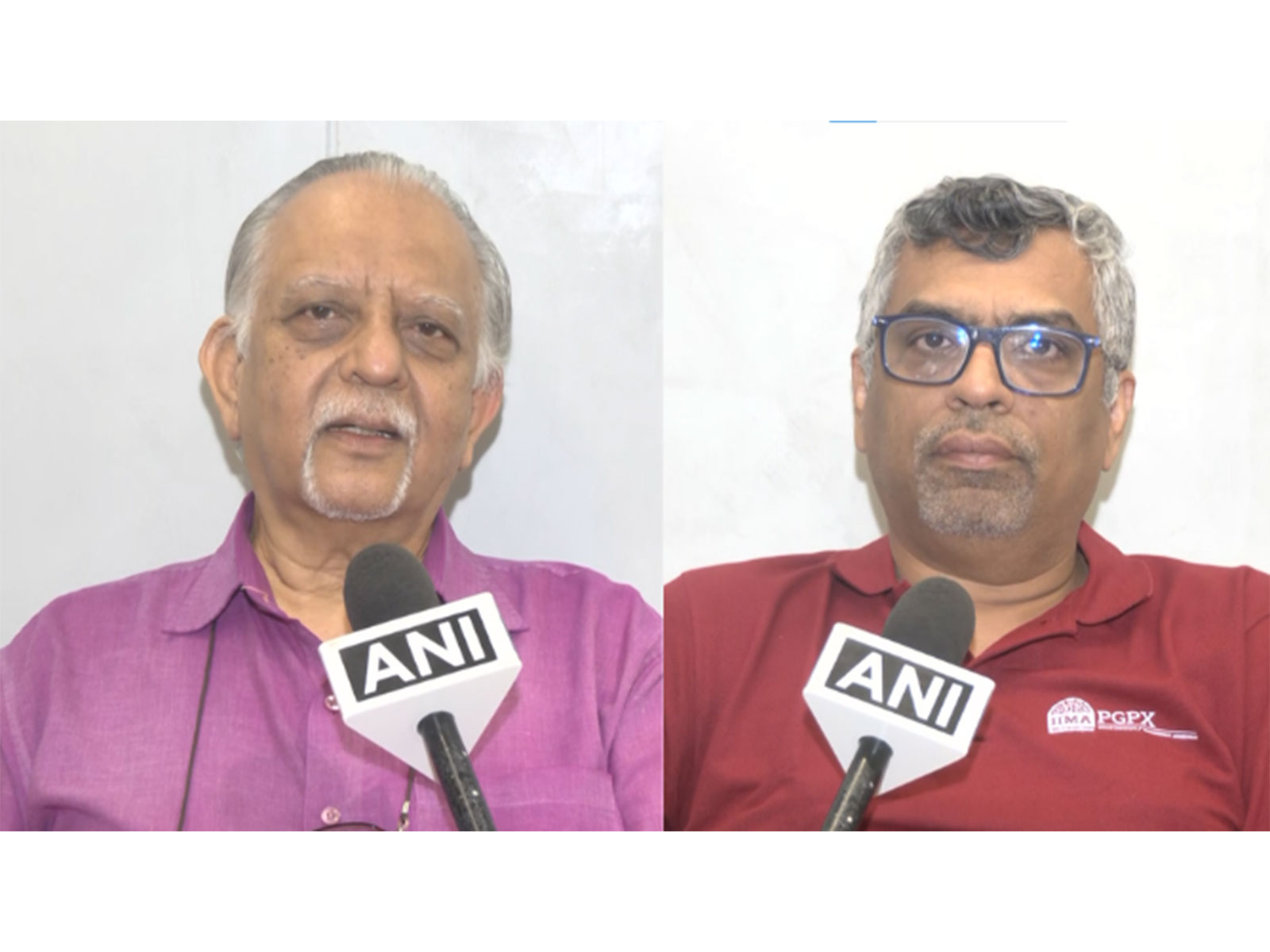 Sunil R. Parekh, Economist and Vishwanath Pingal, Professor, IIM Ahmedabad (Photo/ANI)