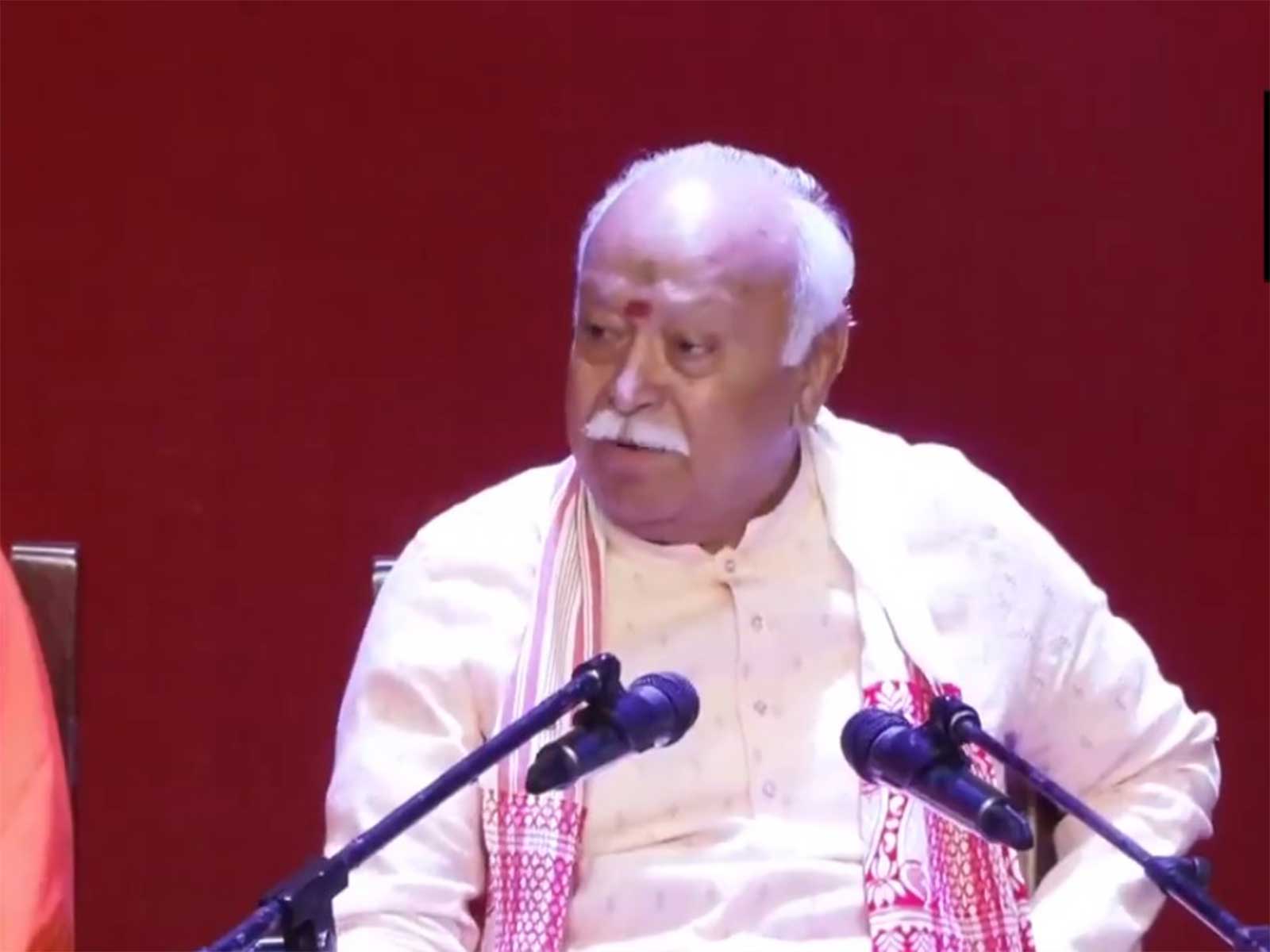 Rashtriya Swayamsevak Sangh chief Mohan Bhagwat (Photo/ANI)